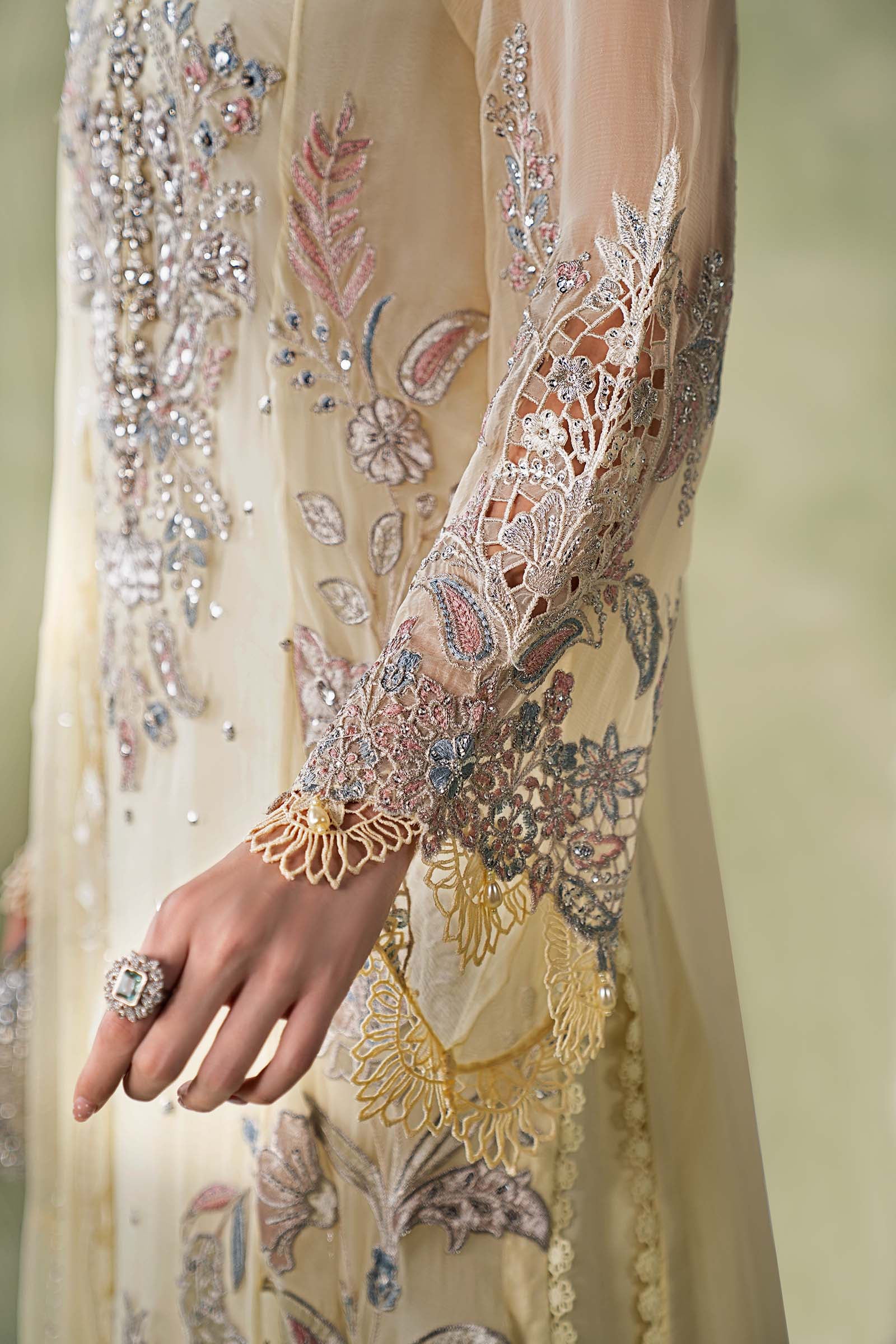 3 Piece Embroidered Chiffon Suit