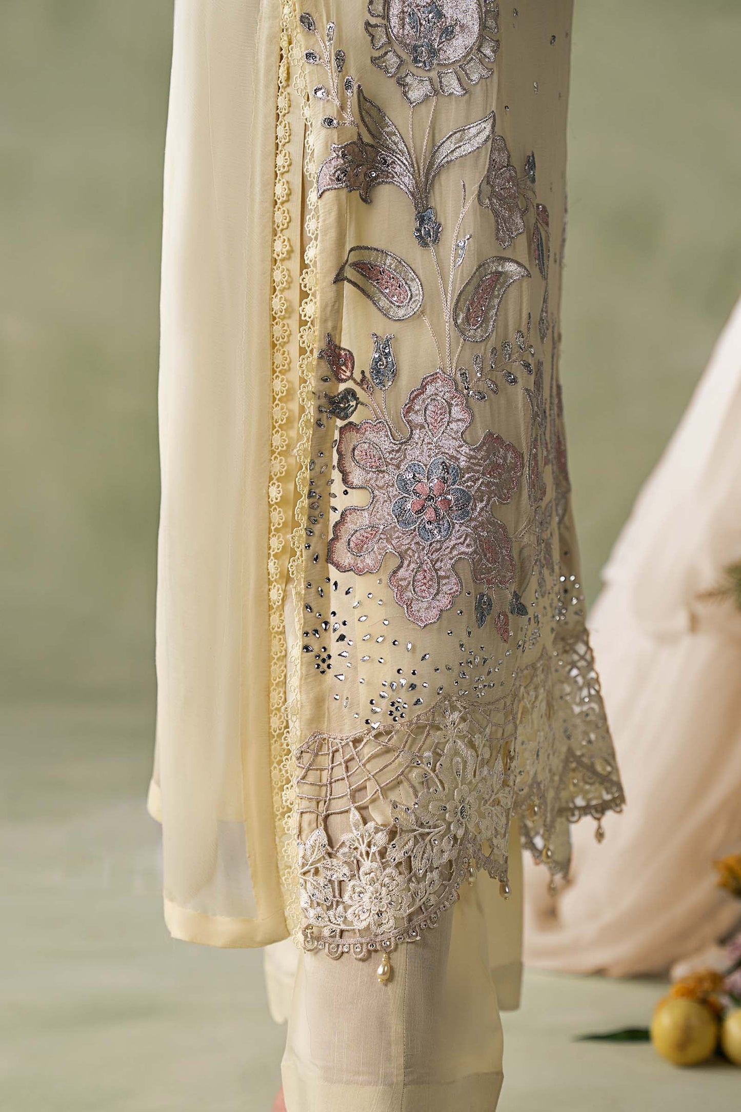3 Piece Embroidered Chiffon Suit