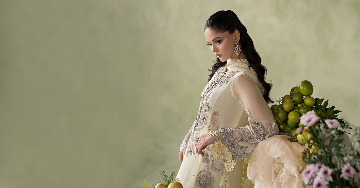3 Piece Embroidered Chiffon Suit