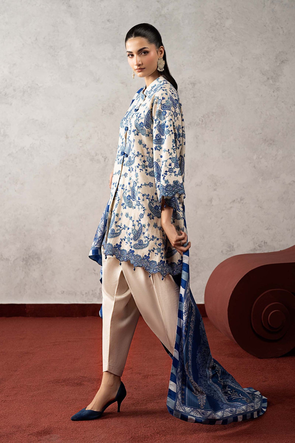 3 Piece Embroidered Irish Linen Suit