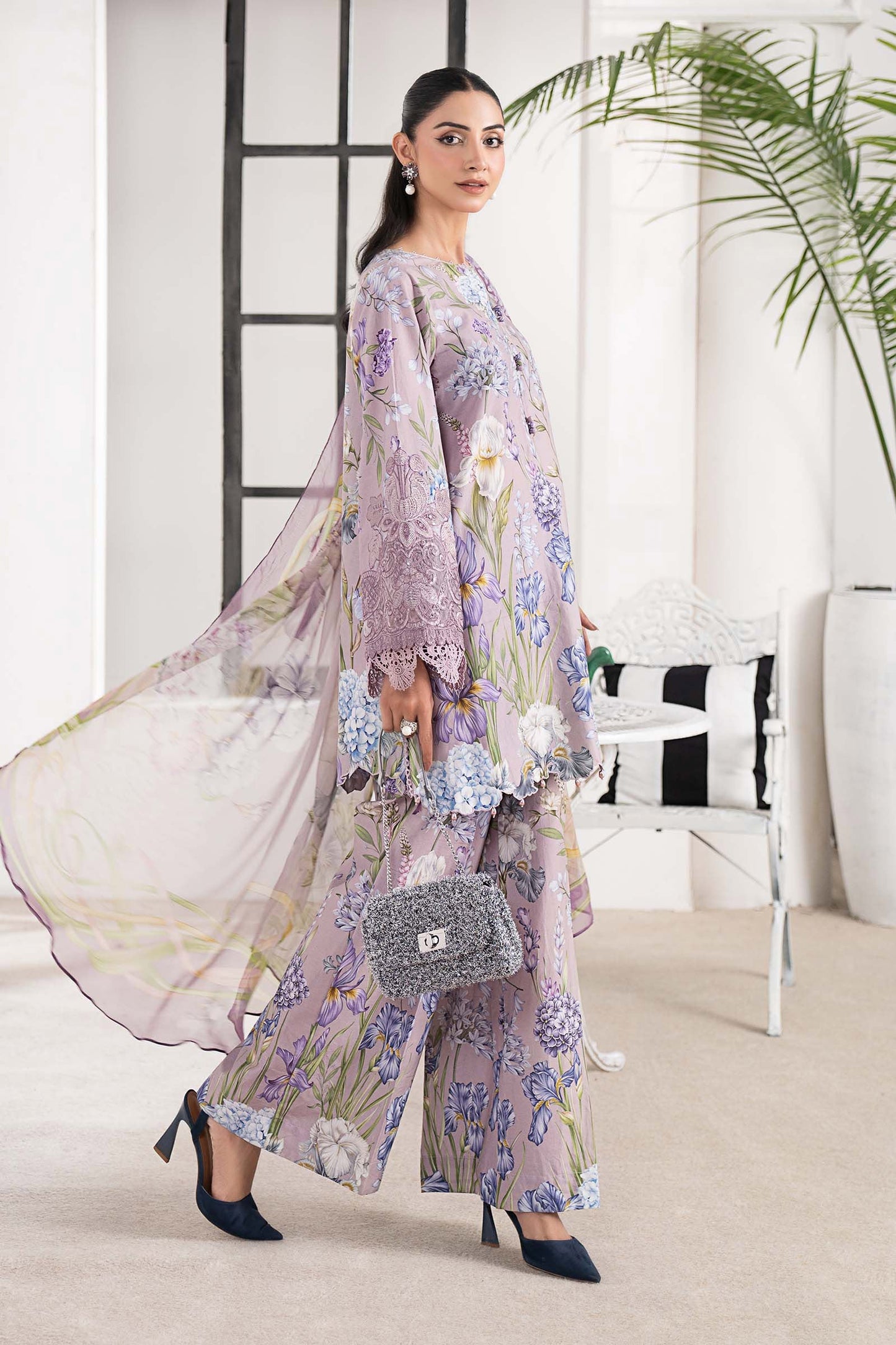 3 Piece Embroidered Cambric Suit