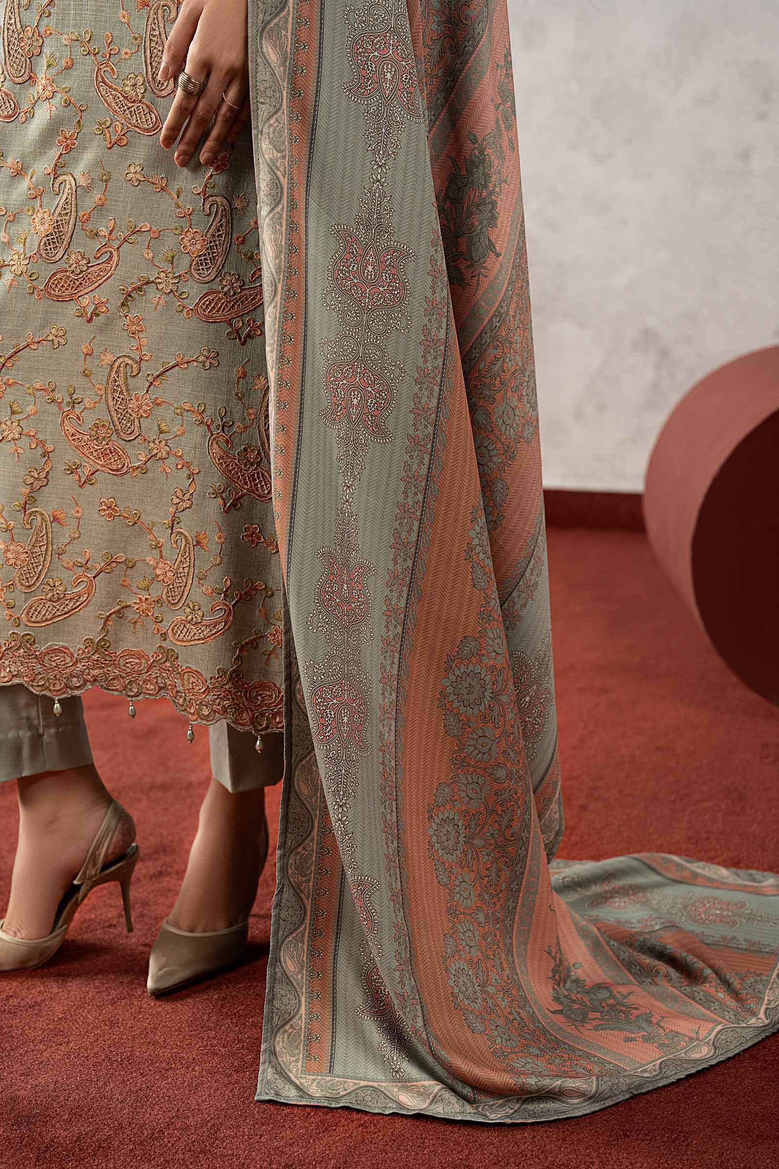 3 Piece Embroidered Irish Linen Suit