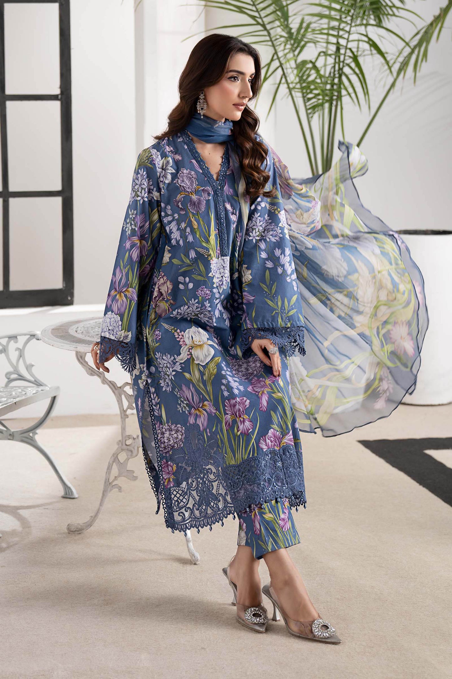 3 Piece Embroidered Cambric Suit