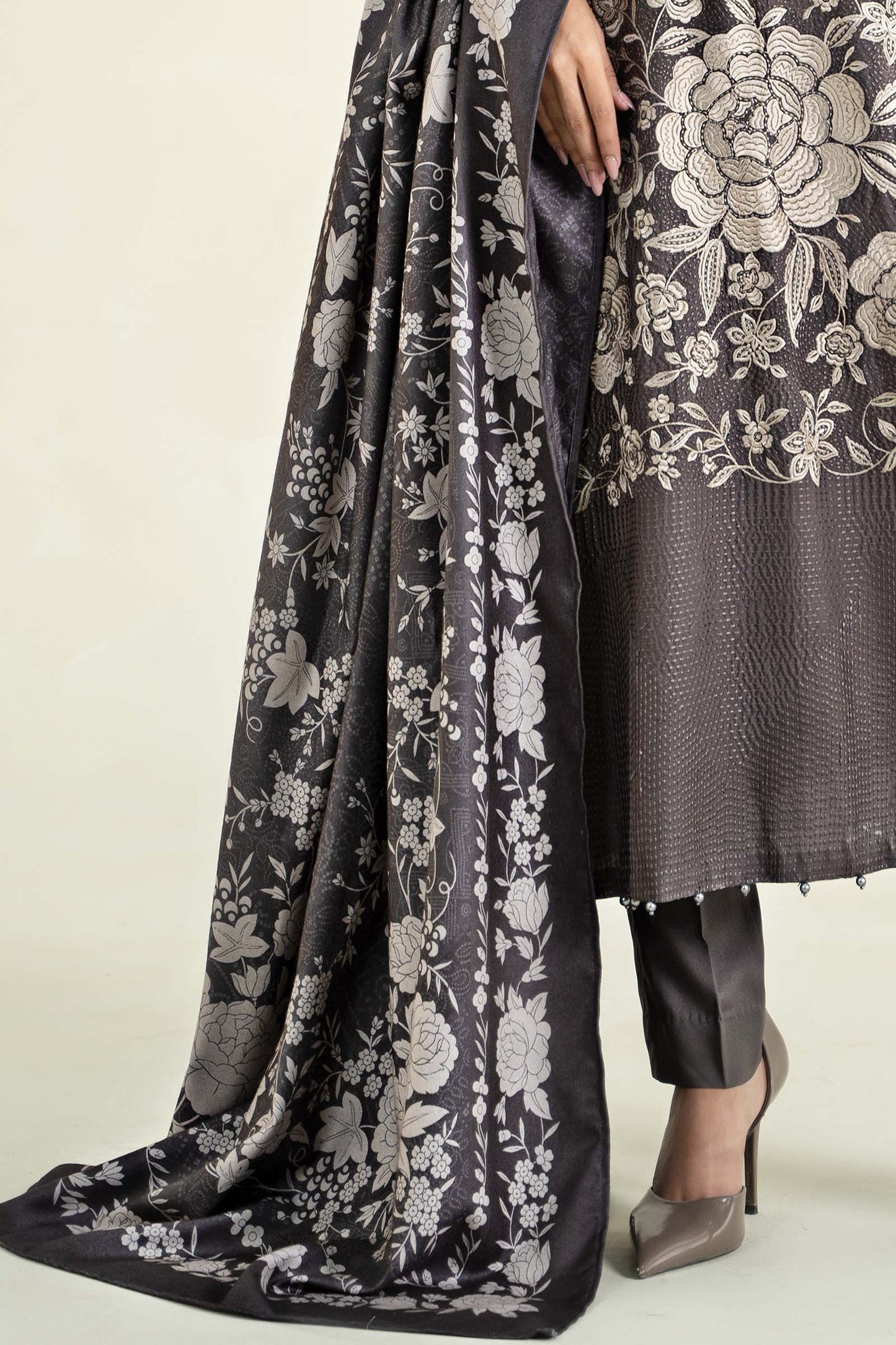 3 Piece Printed Linen Suit | MPS-2408-B