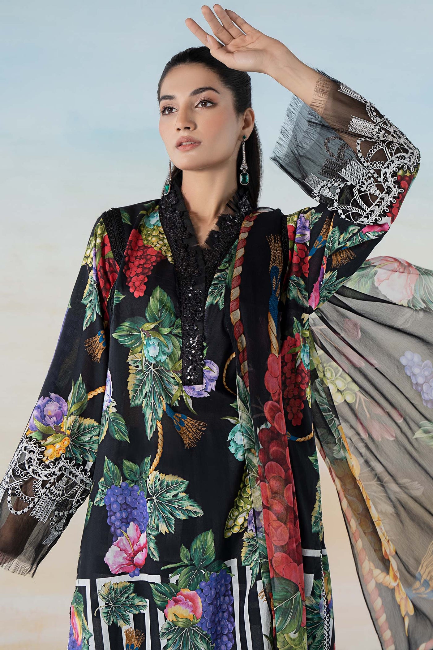 3 PIECE PRINTED LAWN SUIT | MPS-2108-B