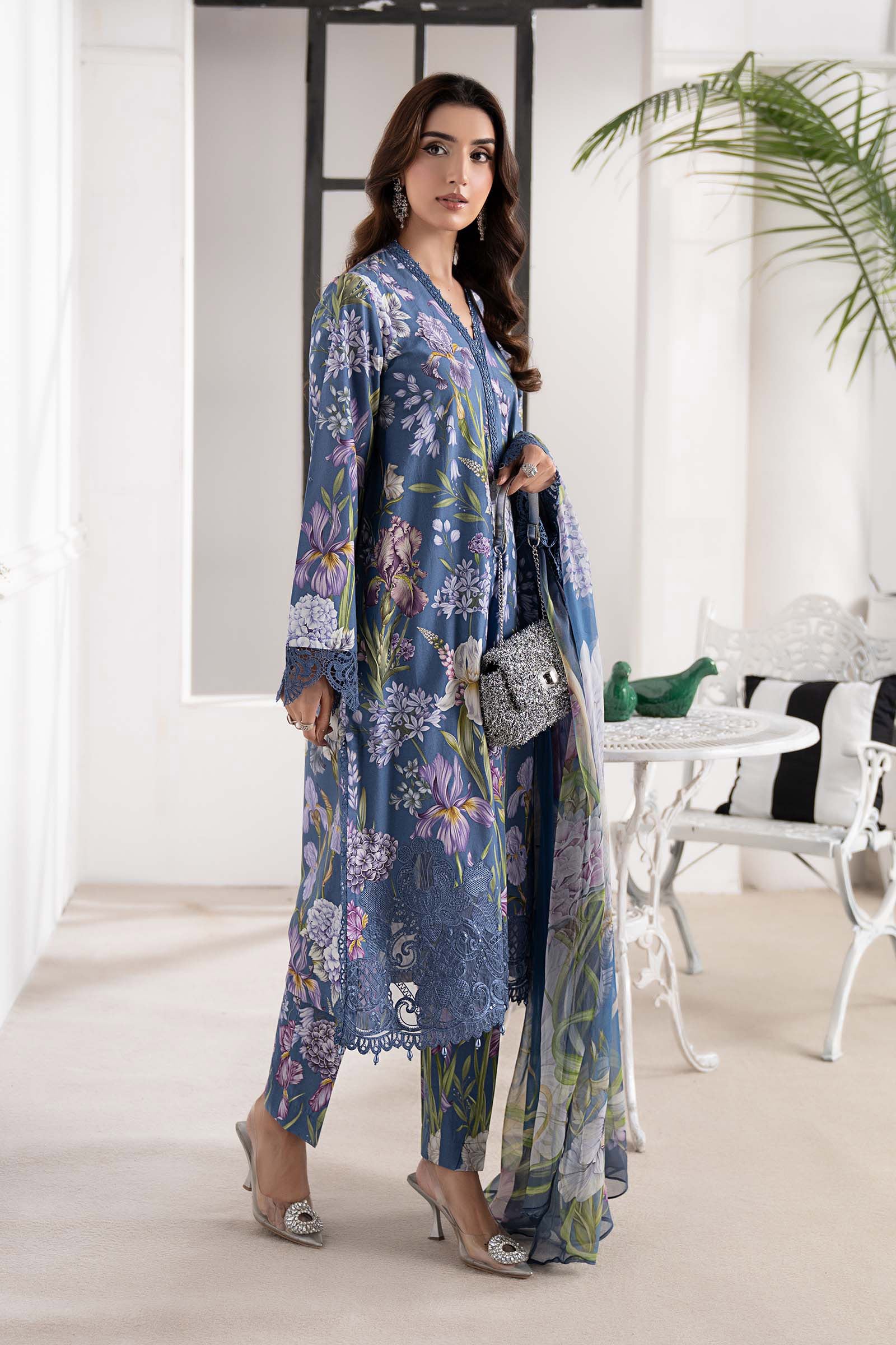 3 Piece Embroidered Cambric Suit