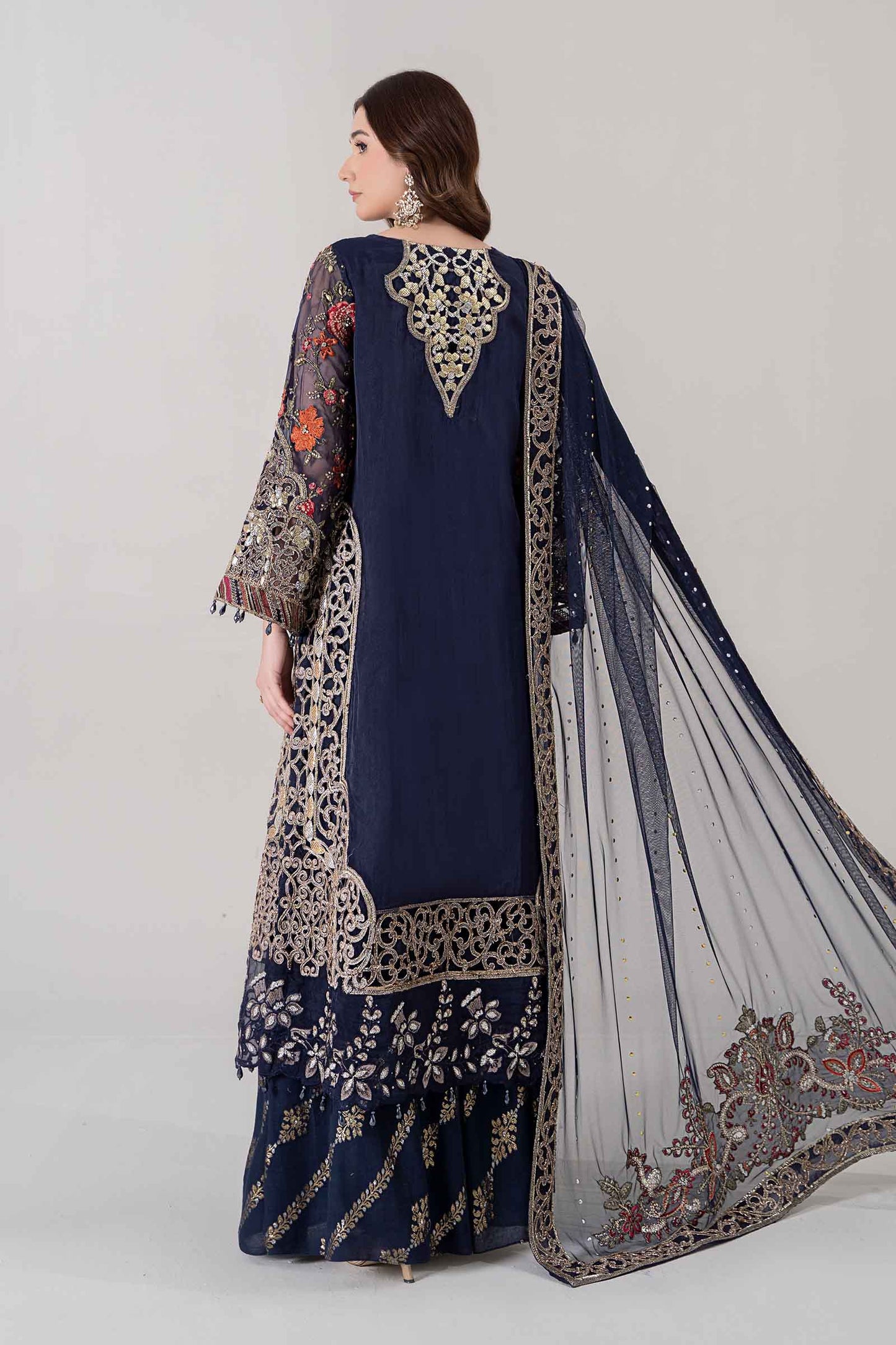 3 Piece Embroidered Organza Suit | BDS-2808