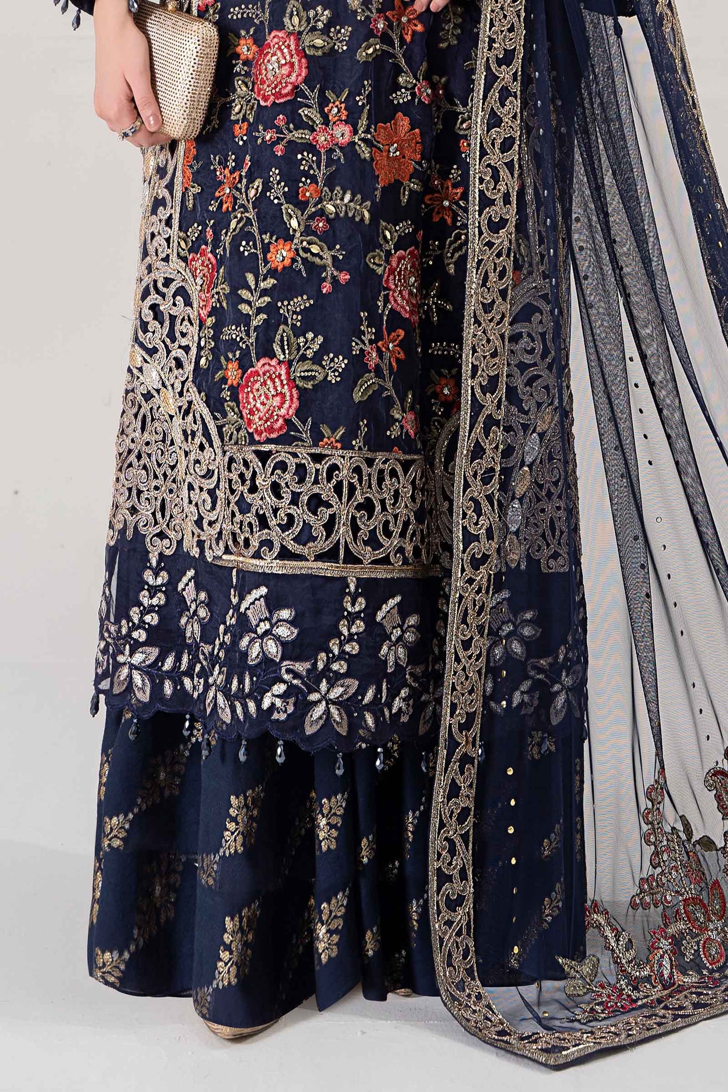 3 Piece Embroidered Organza Suit | BDS-2808
