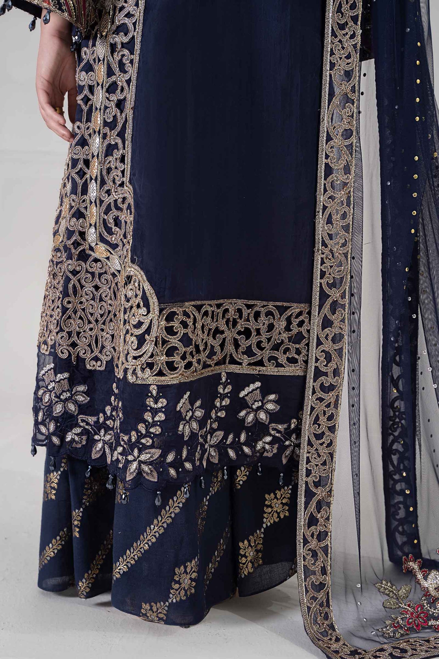 3 Piece Embroidered Organza Suit | BDS-2808