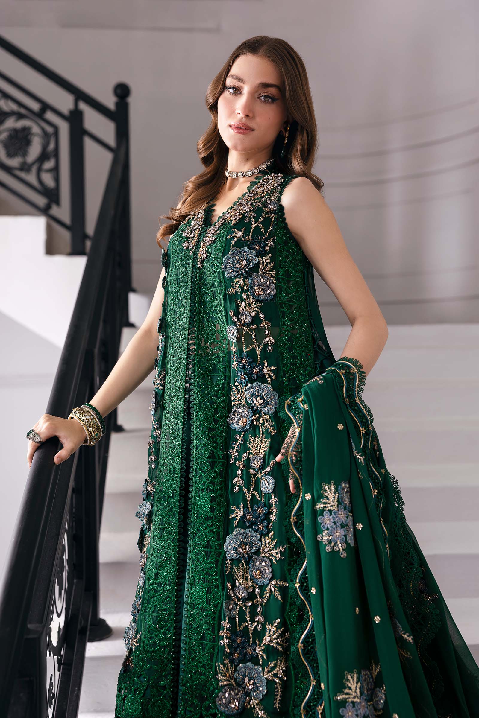 3 Piece Unstitched Embroidered Chiffon Suit | BD-3008