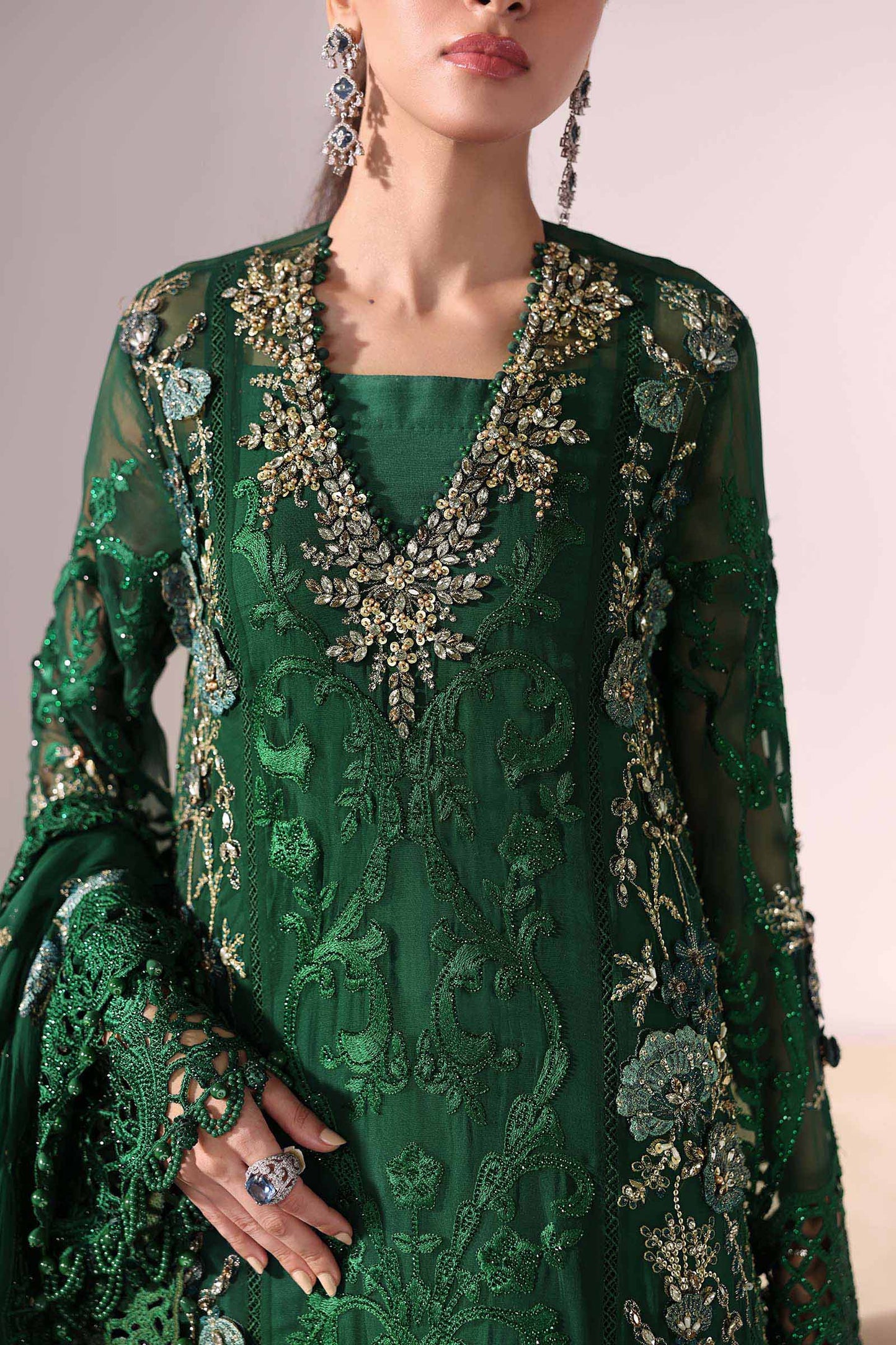 3 Piece Unstitched Embroidered Chiffon Suit | BD-3008