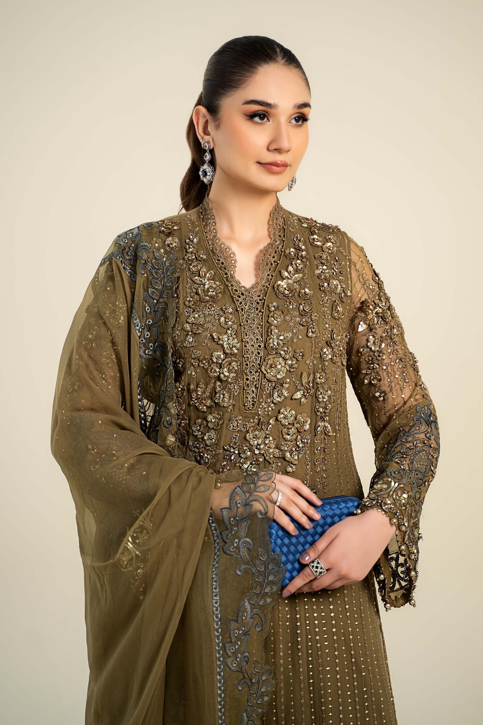 Addee Pret Embroidered Chiffon 3 Piece Suit MF-023 Utah