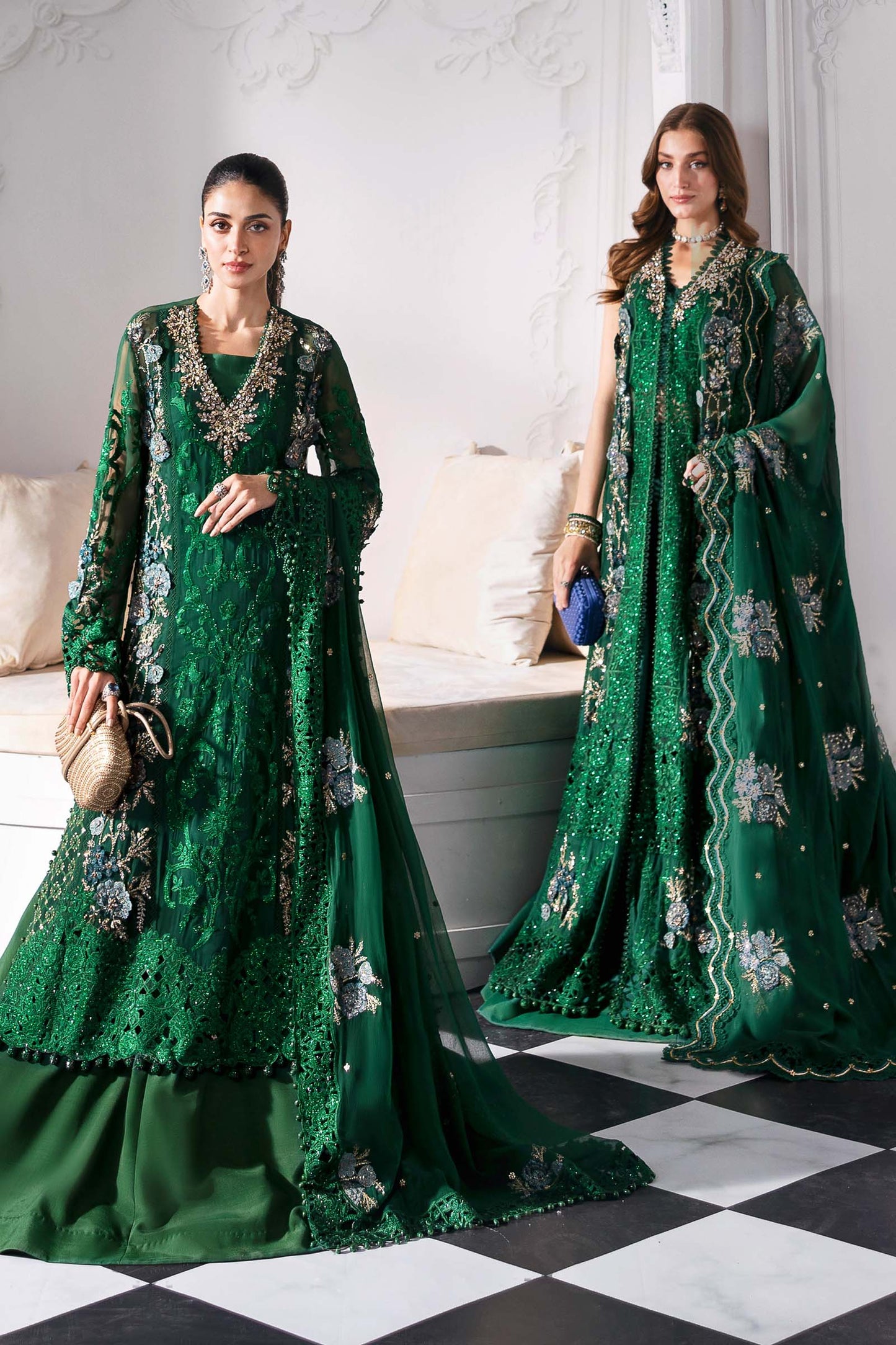 3 Piece Unstitched Embroidered Chiffon Suit | BD-3008