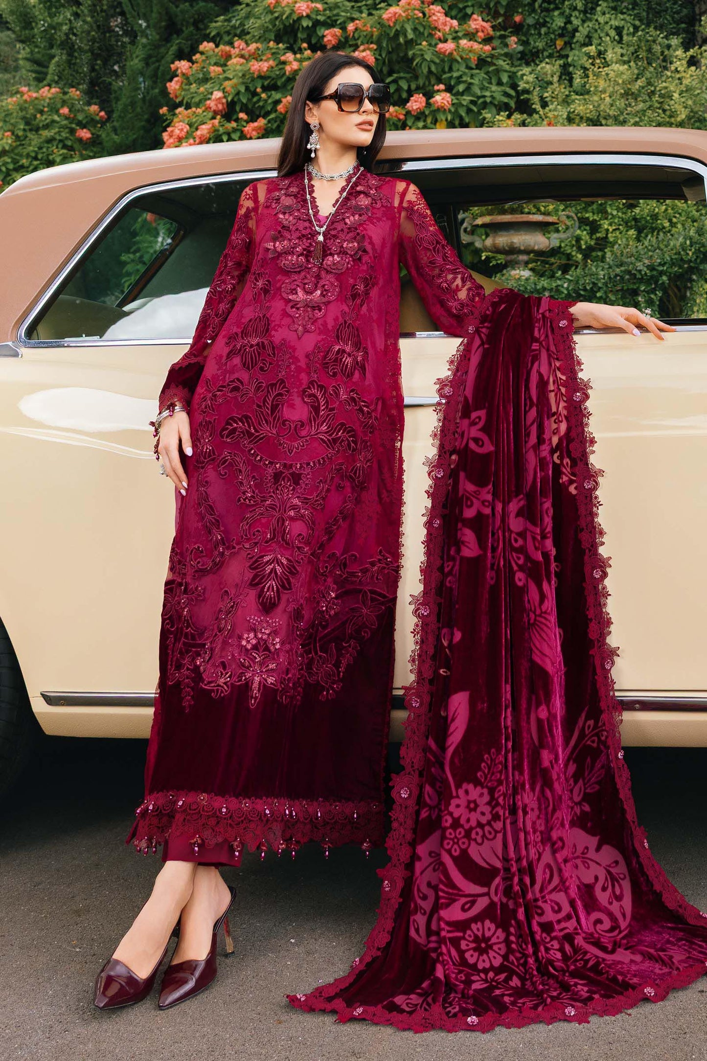 3 Piece Unstitched Embroidered Chantilly Suit