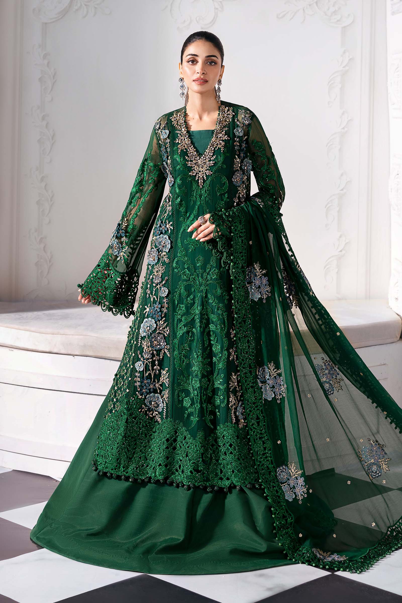 3 Piece Unstitched Embroidered Chiffon Suit | BD-3008