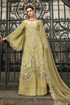 3 Piece Unstitched Embroidered Raw Silk Suit