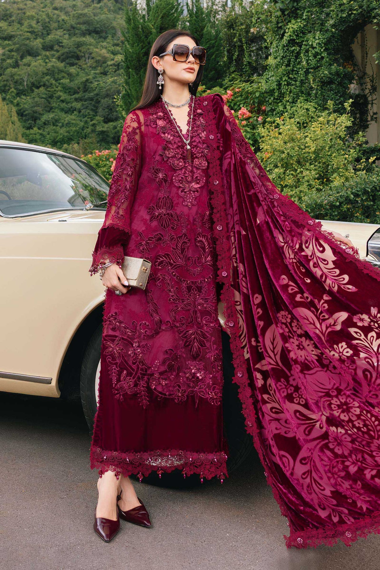 3 Piece Unstitched Embroidered Chantilly Suit