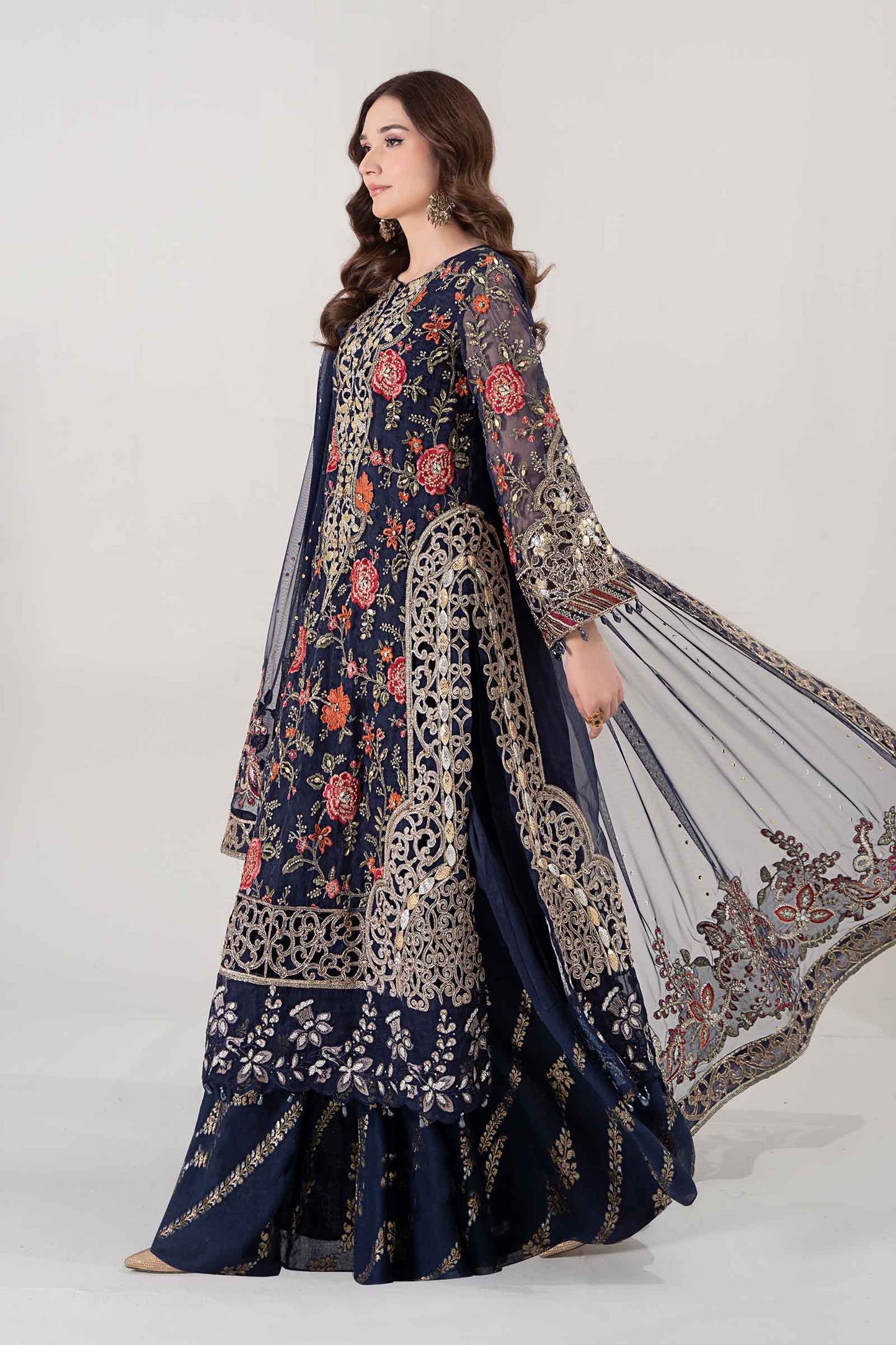 3 Piece Embroidered Organza Suit | BDS-2808