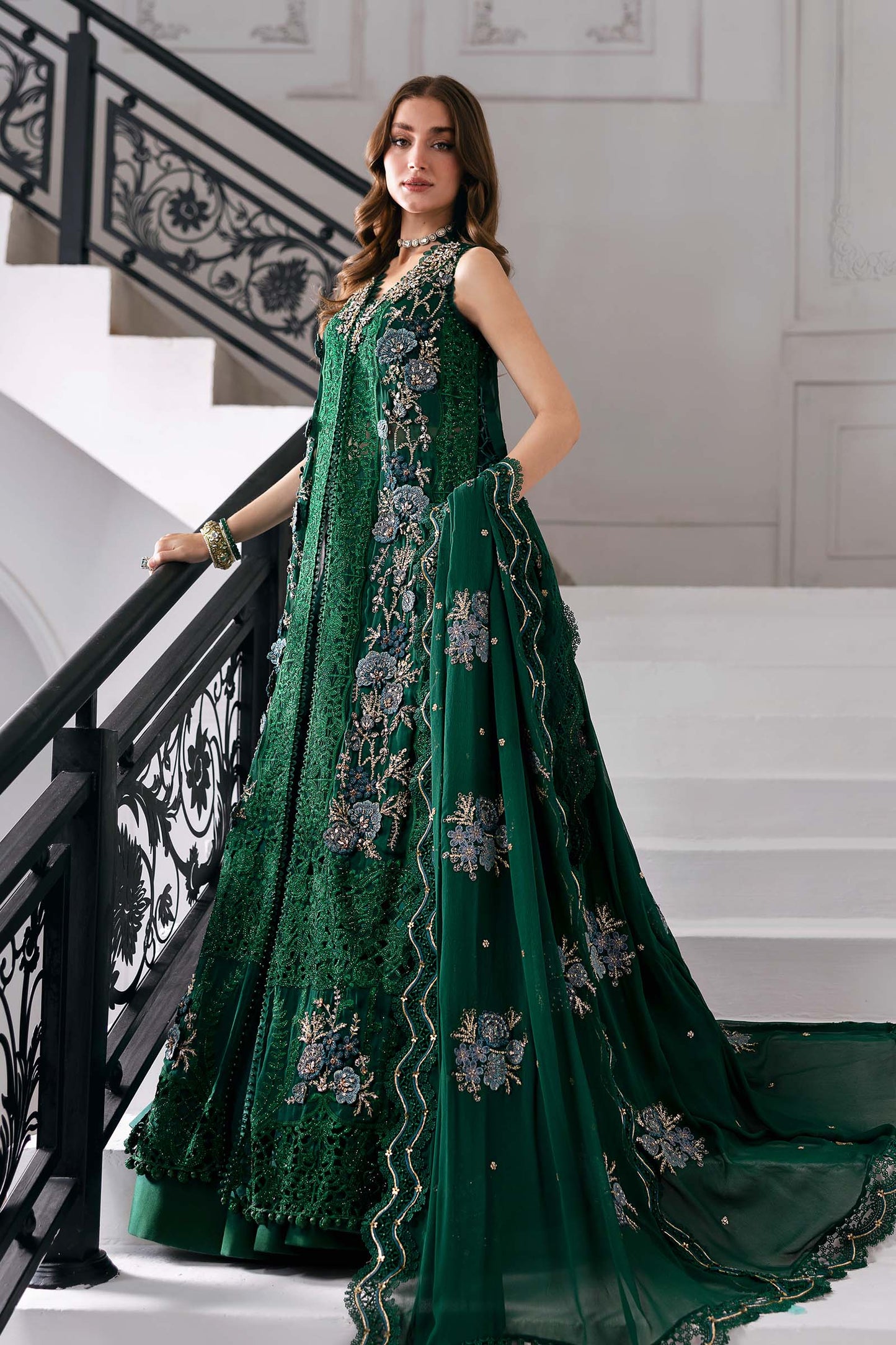 3 Piece Unstitched Embroidered Chiffon Suit | BD-3008