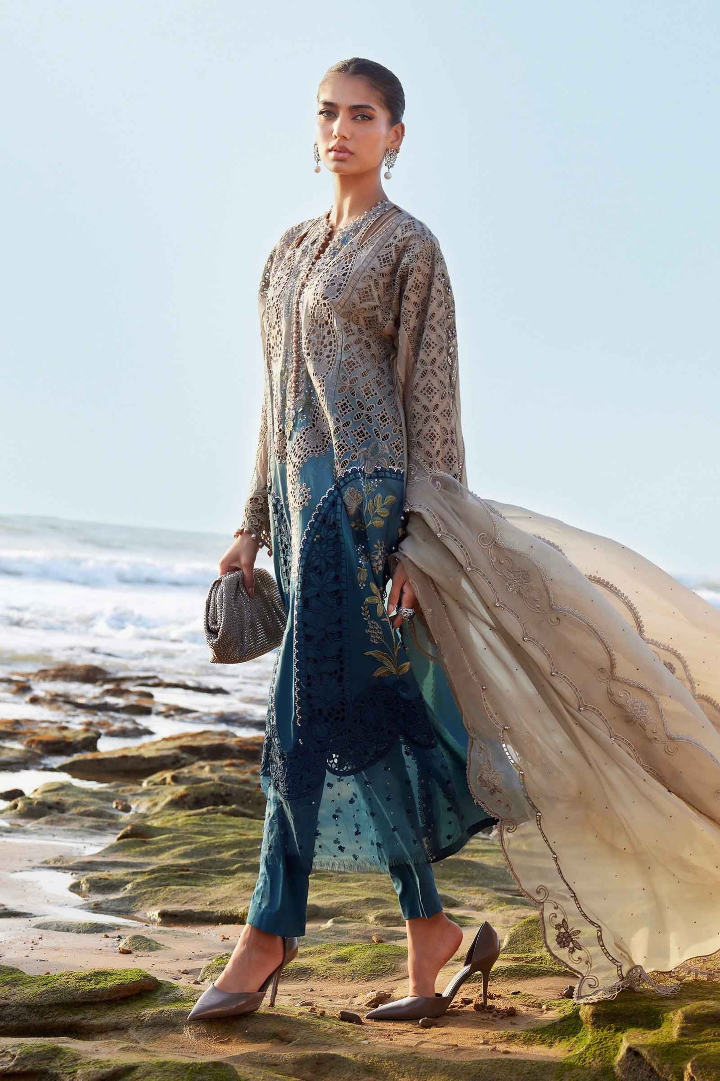 3 Piece Unstitched Embroidered Lawn Suit | EID LAWN-25-08