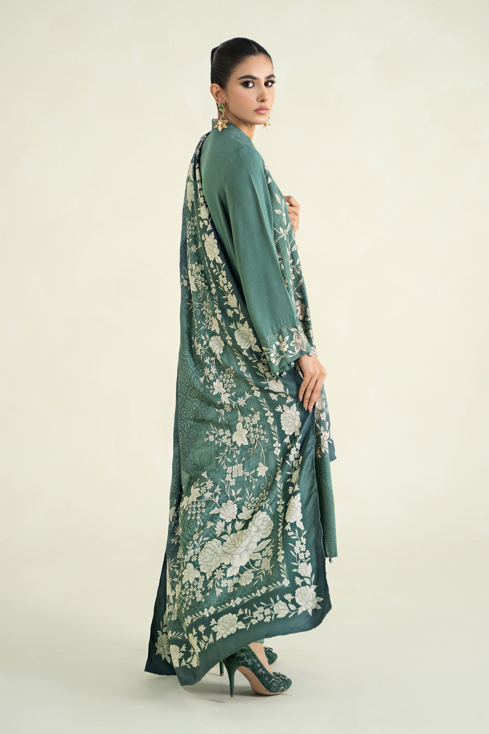 3 Piece Printed Linen Suit | MPS-2408-A