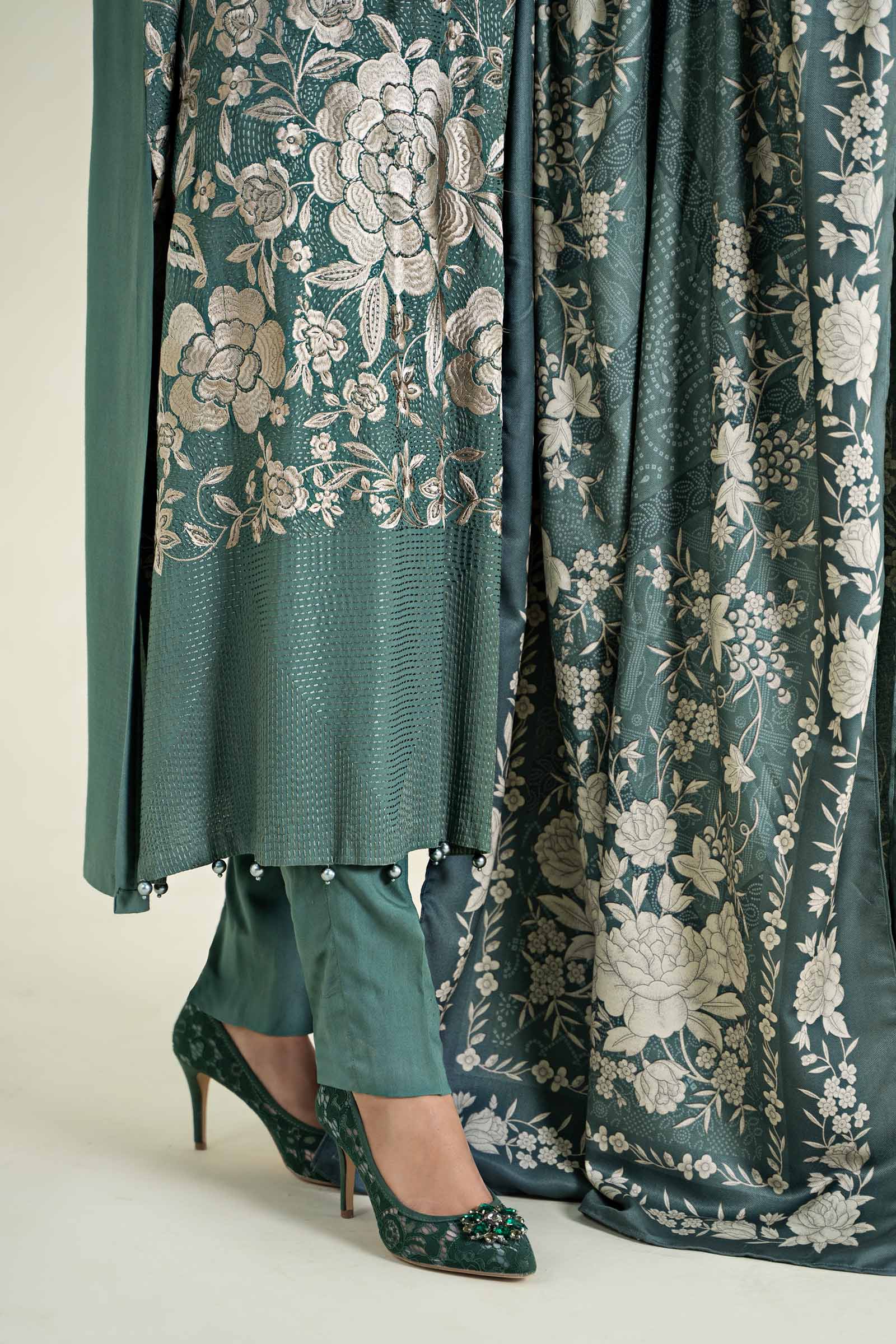 3 Piece Printed Linen Suit | MPS-2408-A