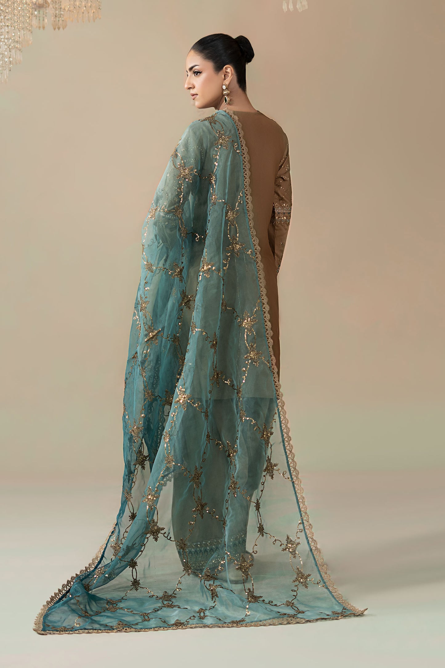 3 Piece Embroidered Cotton Satin Suit | CSS-808