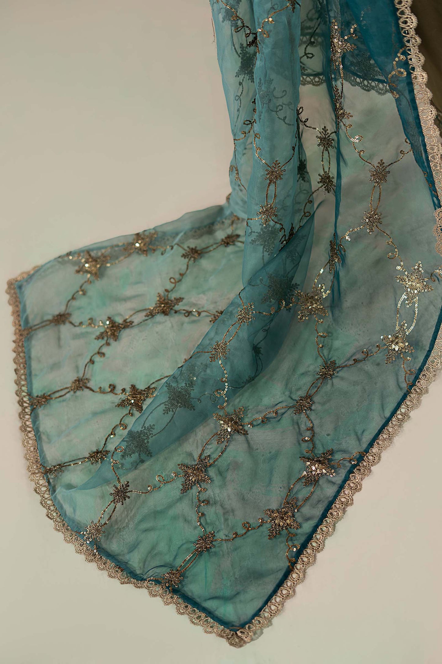 3 Piece Embroidered Cotton Satin Suit | CSS-808