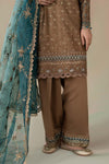 3 Piece Embroidered Cotton Satin Suit | CSS-808