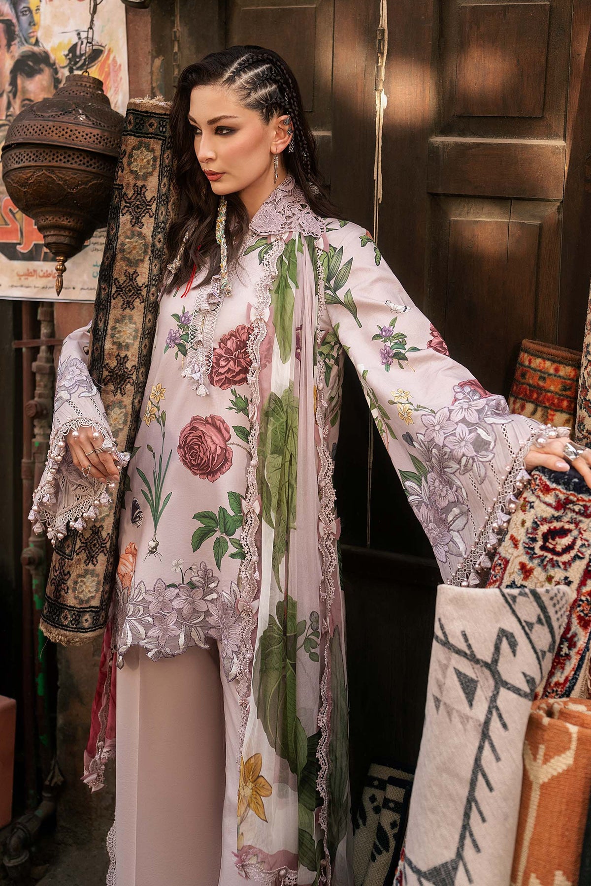 3 Piece Unstitched Embroidered Cambric Suit