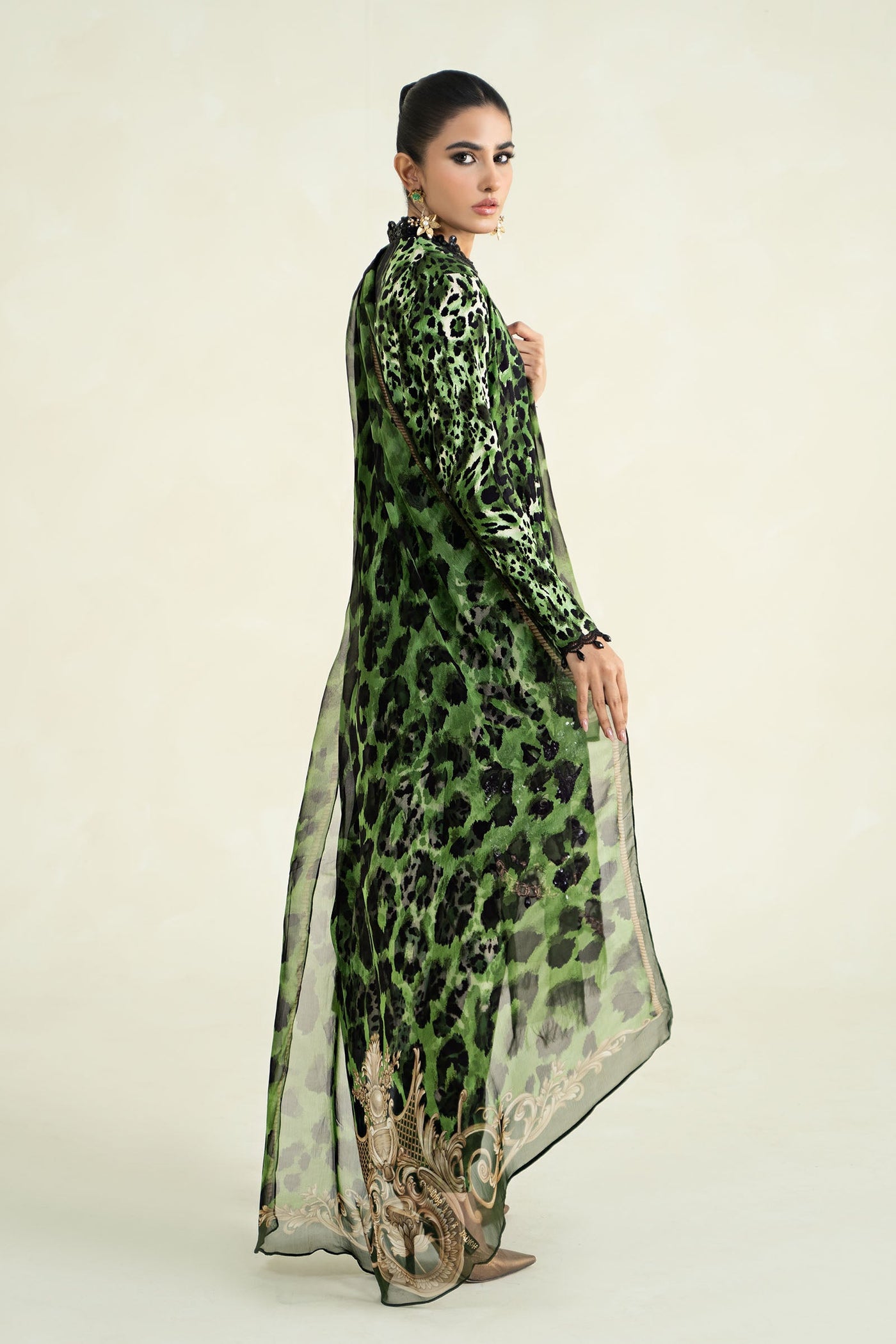 3 Piece Printed Linen Suit | MPS-2409-A