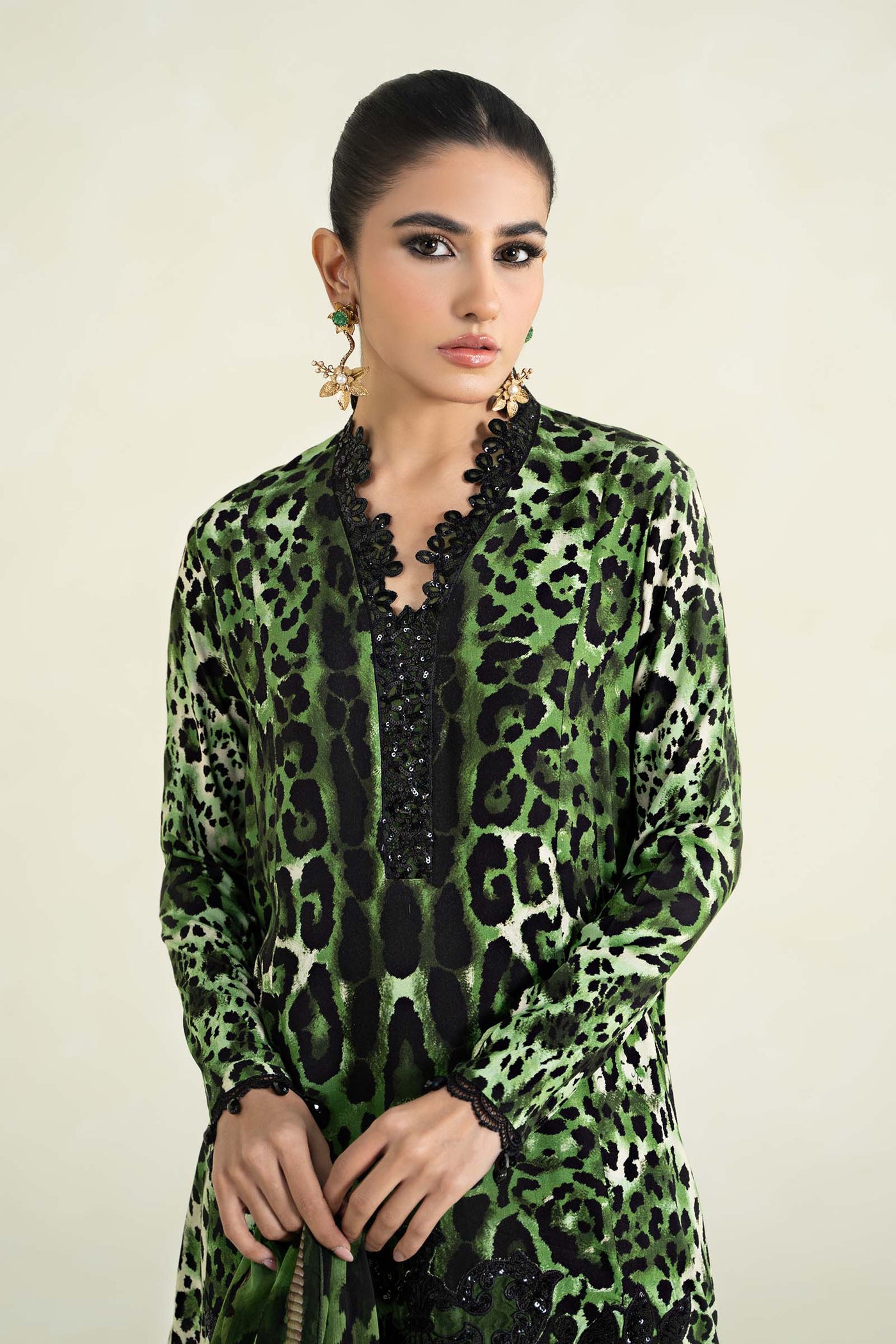 3 Piece Printed Linen Suit | MPS-2409-A