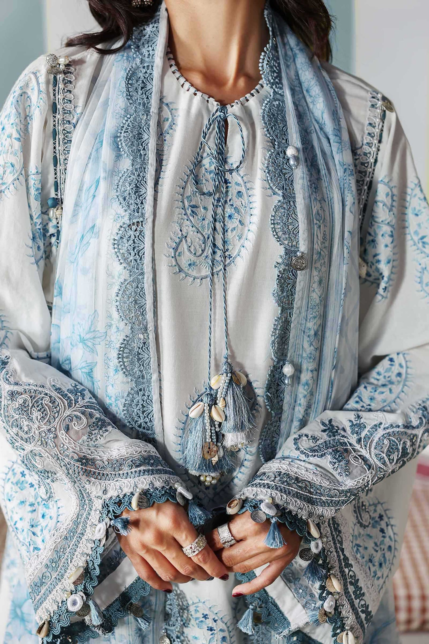 3 Piece Unstitched Embroidered Lawn Suit
