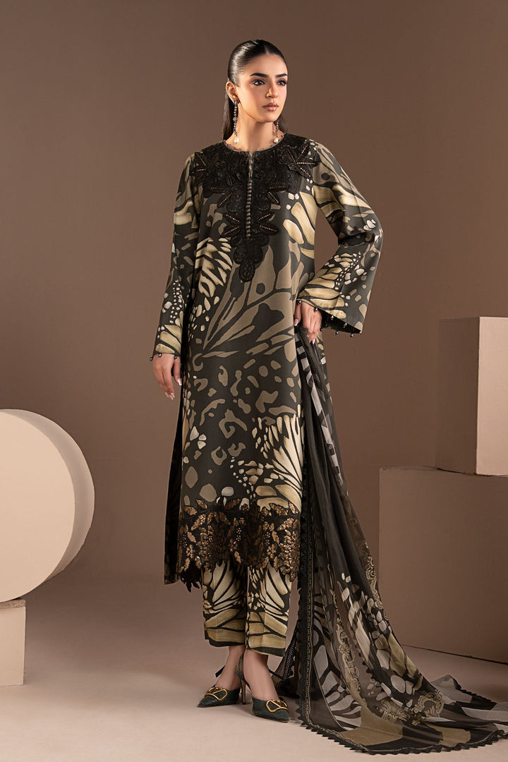 3 Piece Embroidered Linen Suit All Products MS2809A-SML-00A