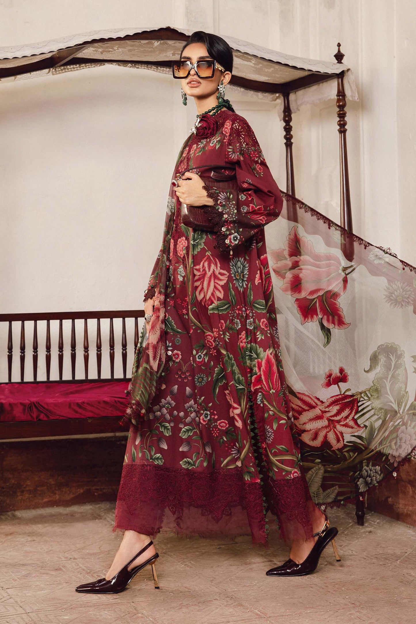 3 Piece Unstitched Embroidered Cambric Suit | MPT-2709-A