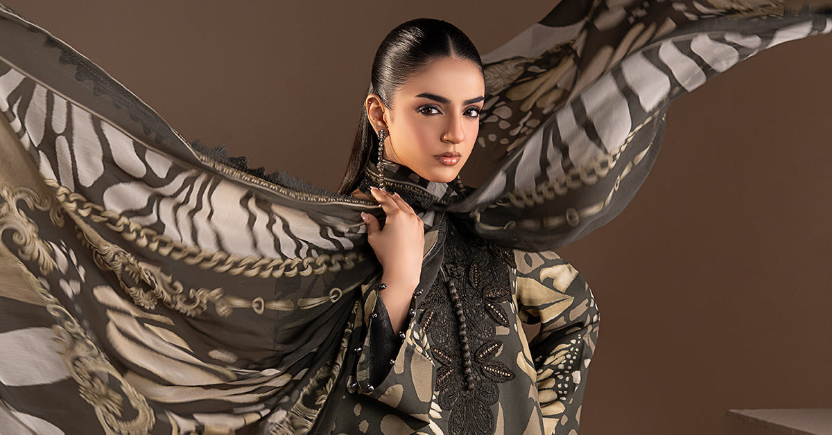 3 Piece Embroidered Linen Suit