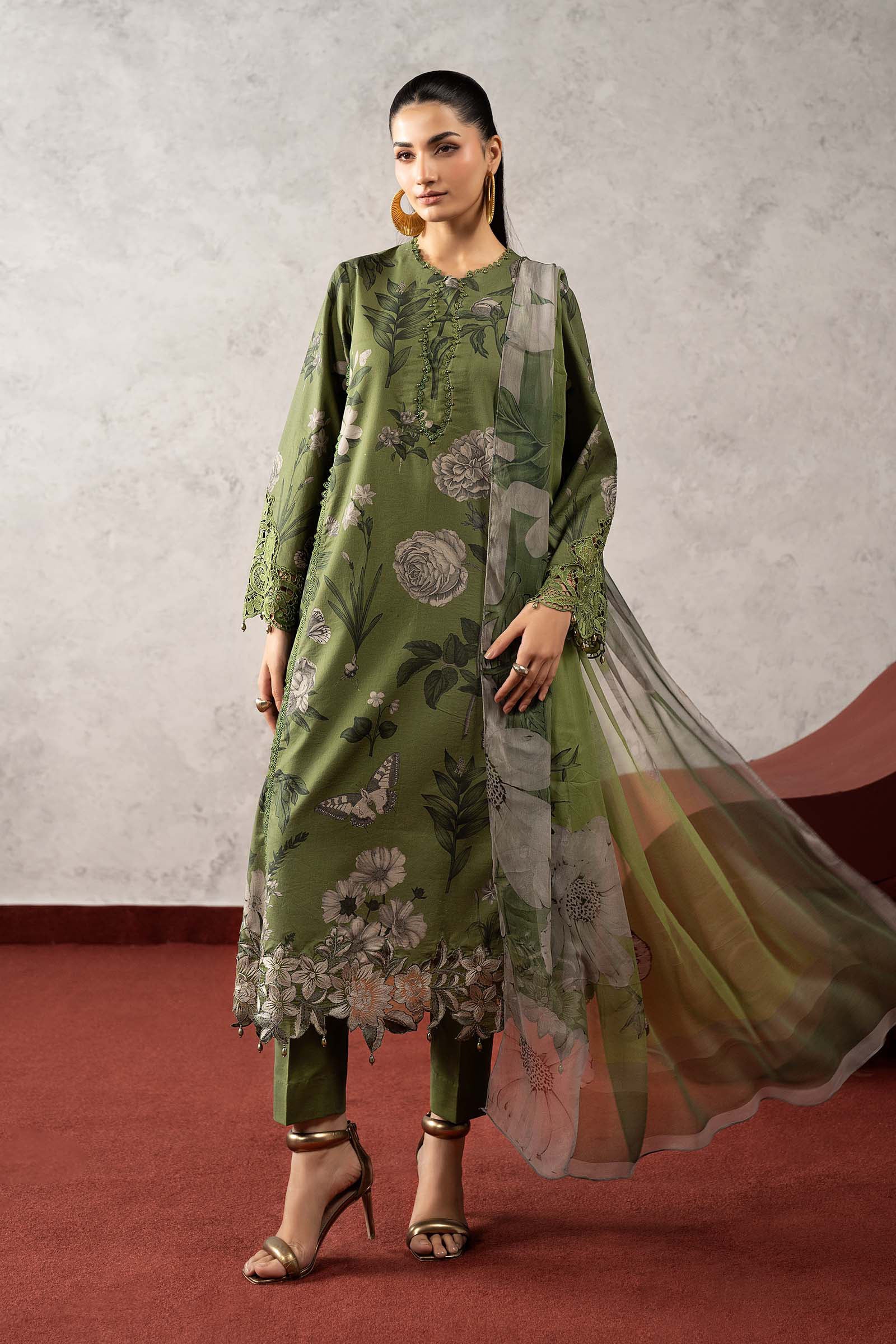 3 Piece Embroidered Cambric Suit