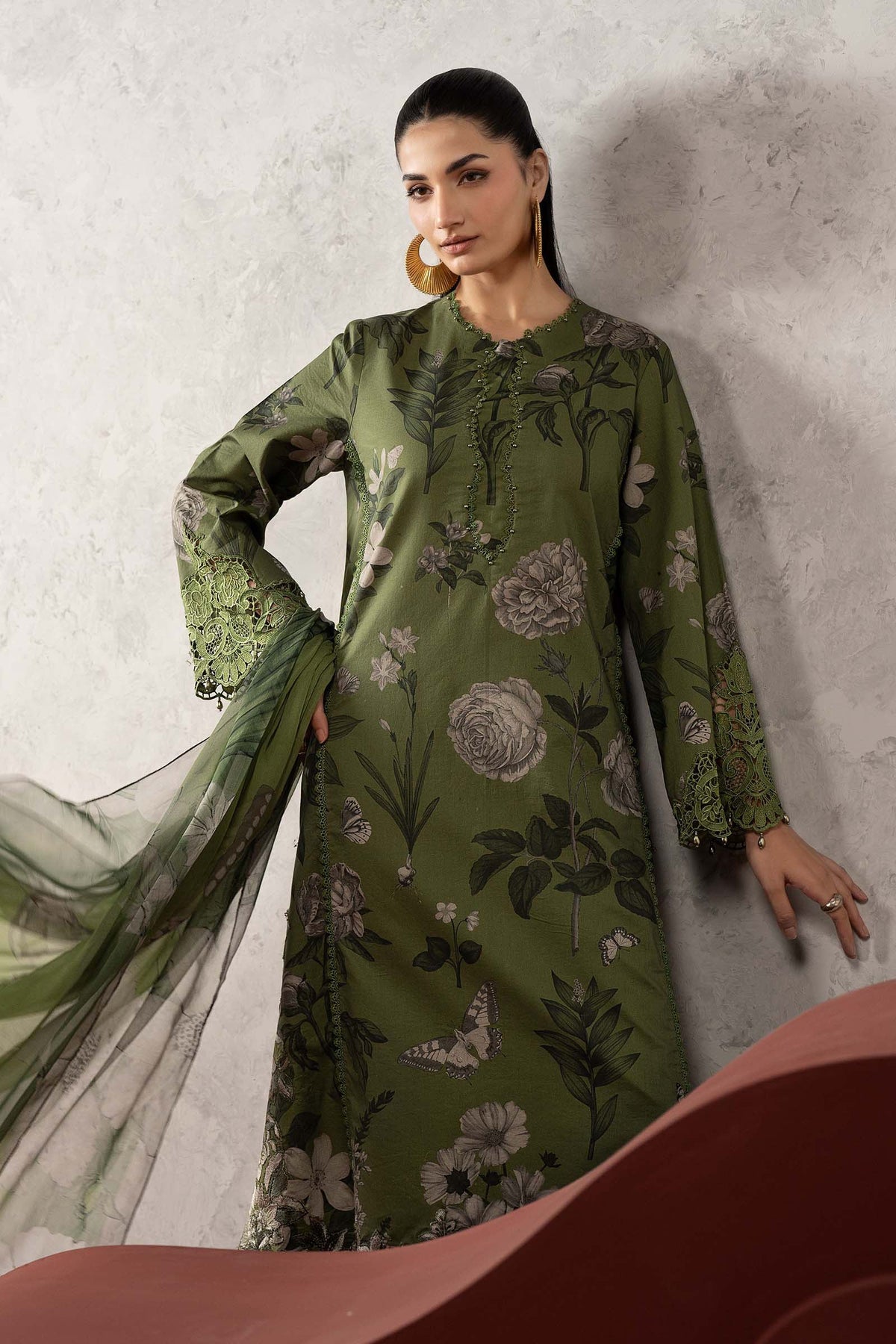 3 Piece Embroidered Cambric Suit