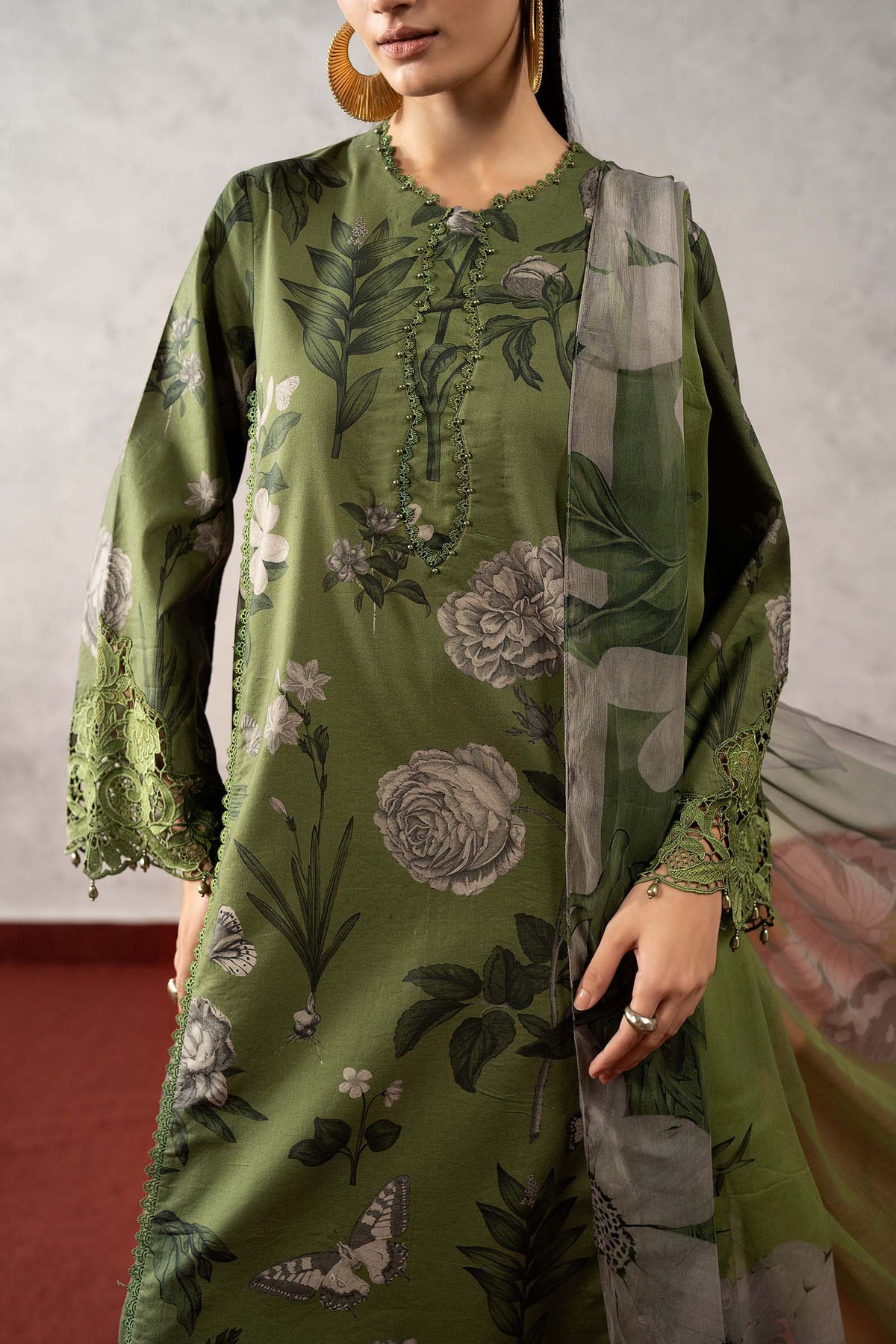 3 Piece Embroidered Cambric Suit