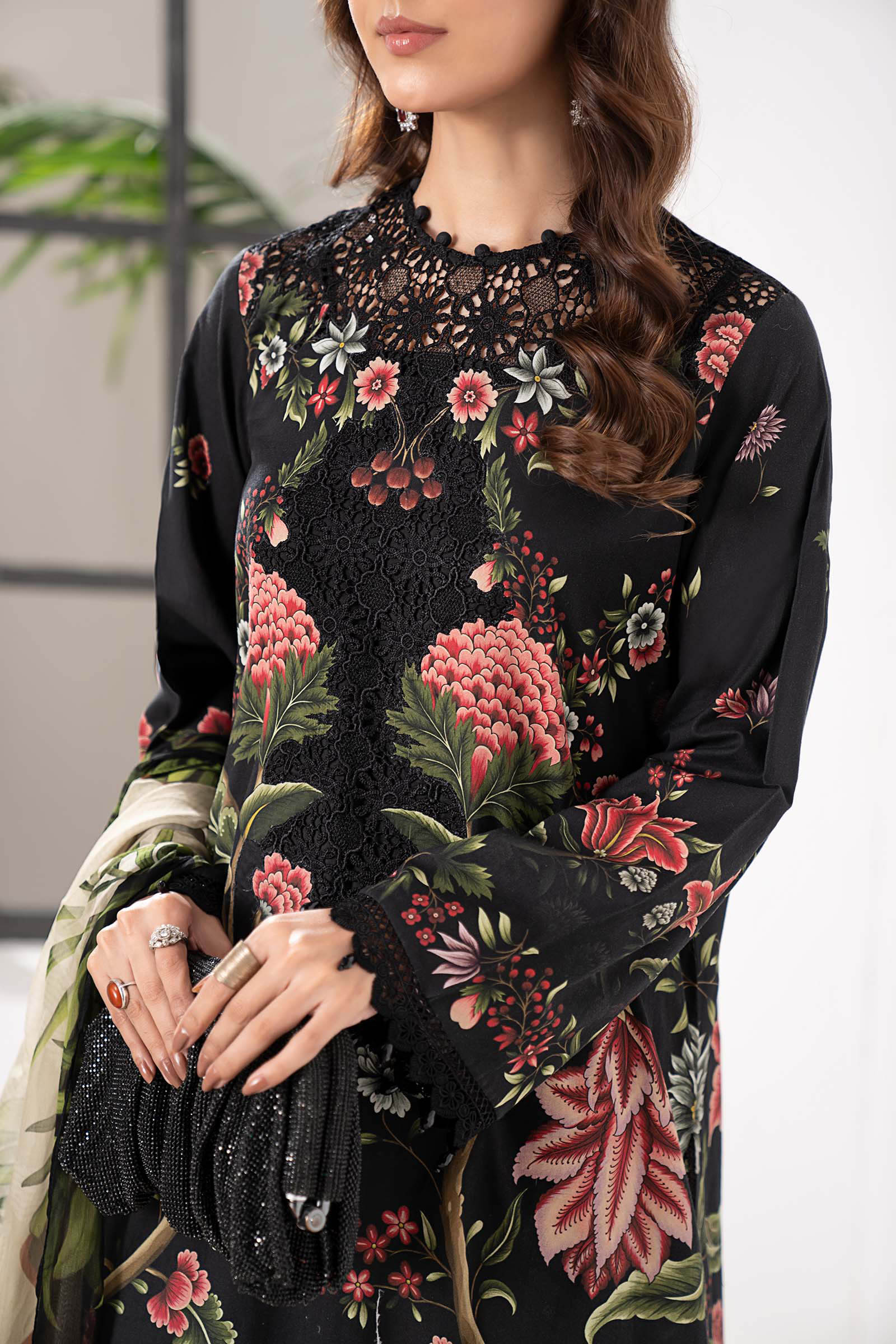 3 Piece Embroidered Cambric Suit