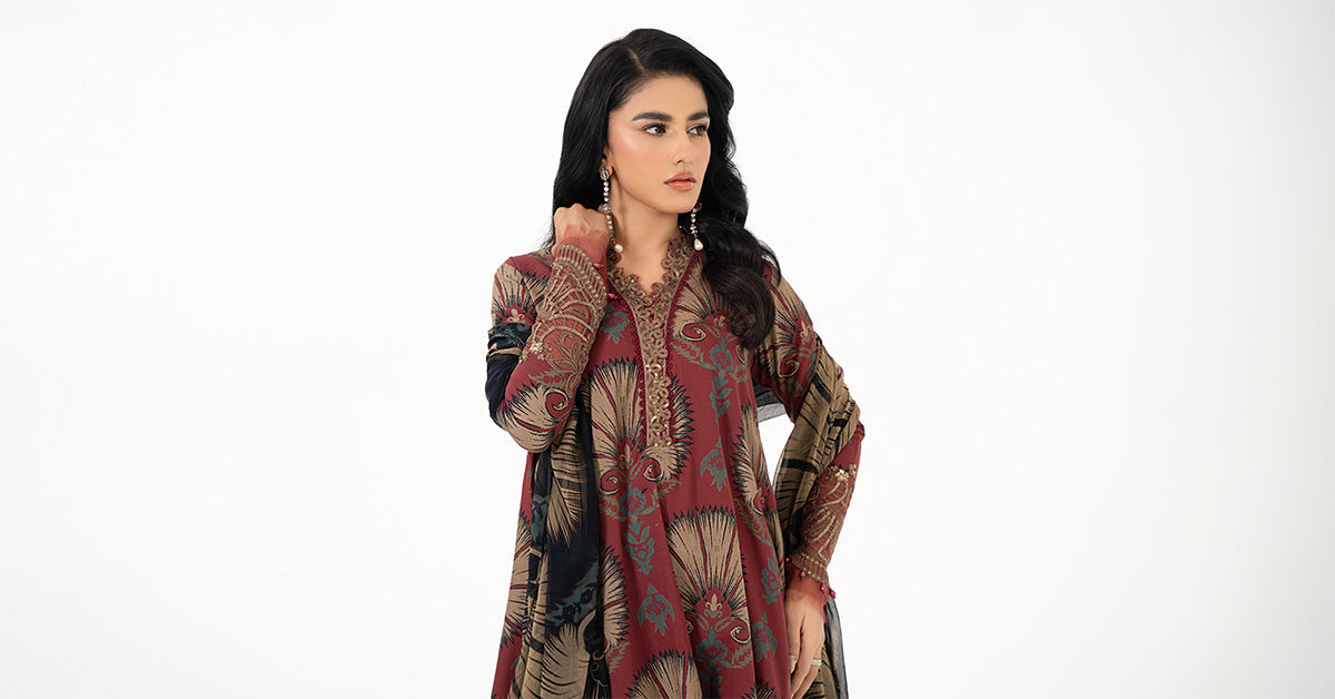 3 Piece Printed Lawn Suit | MPS-2209-B