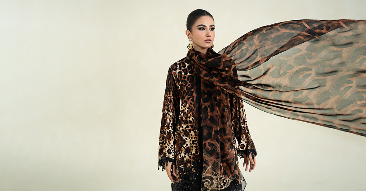 3 Piece Printed Linen Suit | MPS-2409-B