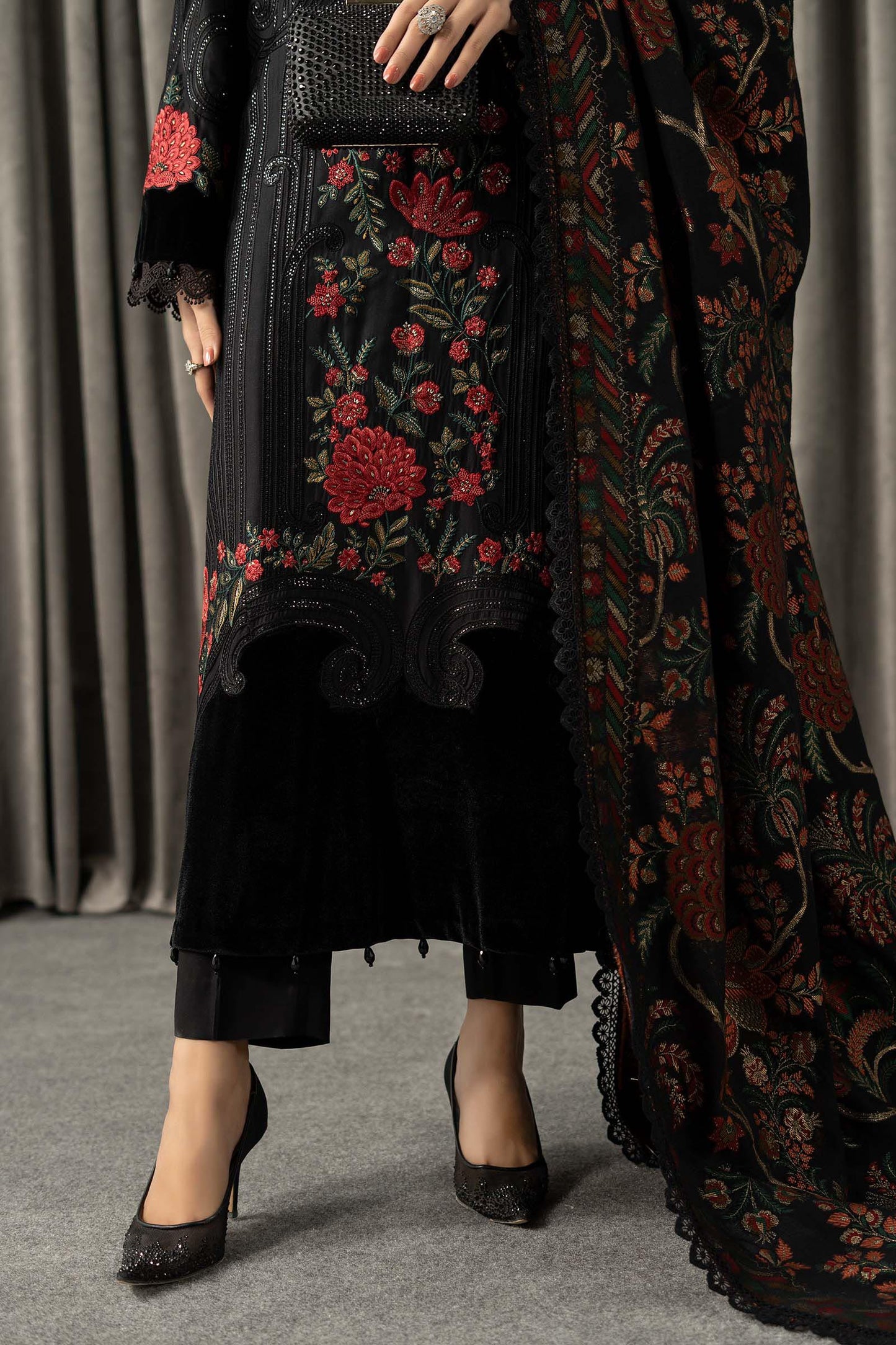 3 Piece Embroidered Linen Suit