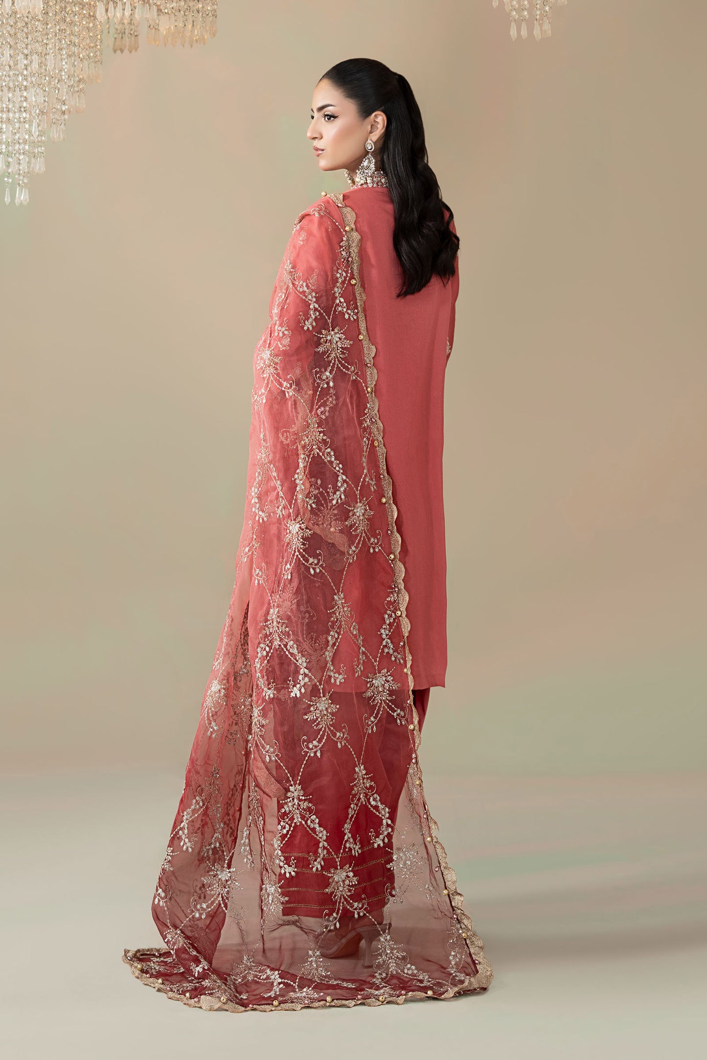 3 Piece Embroidered Cotton Satin Suit | CSS-809