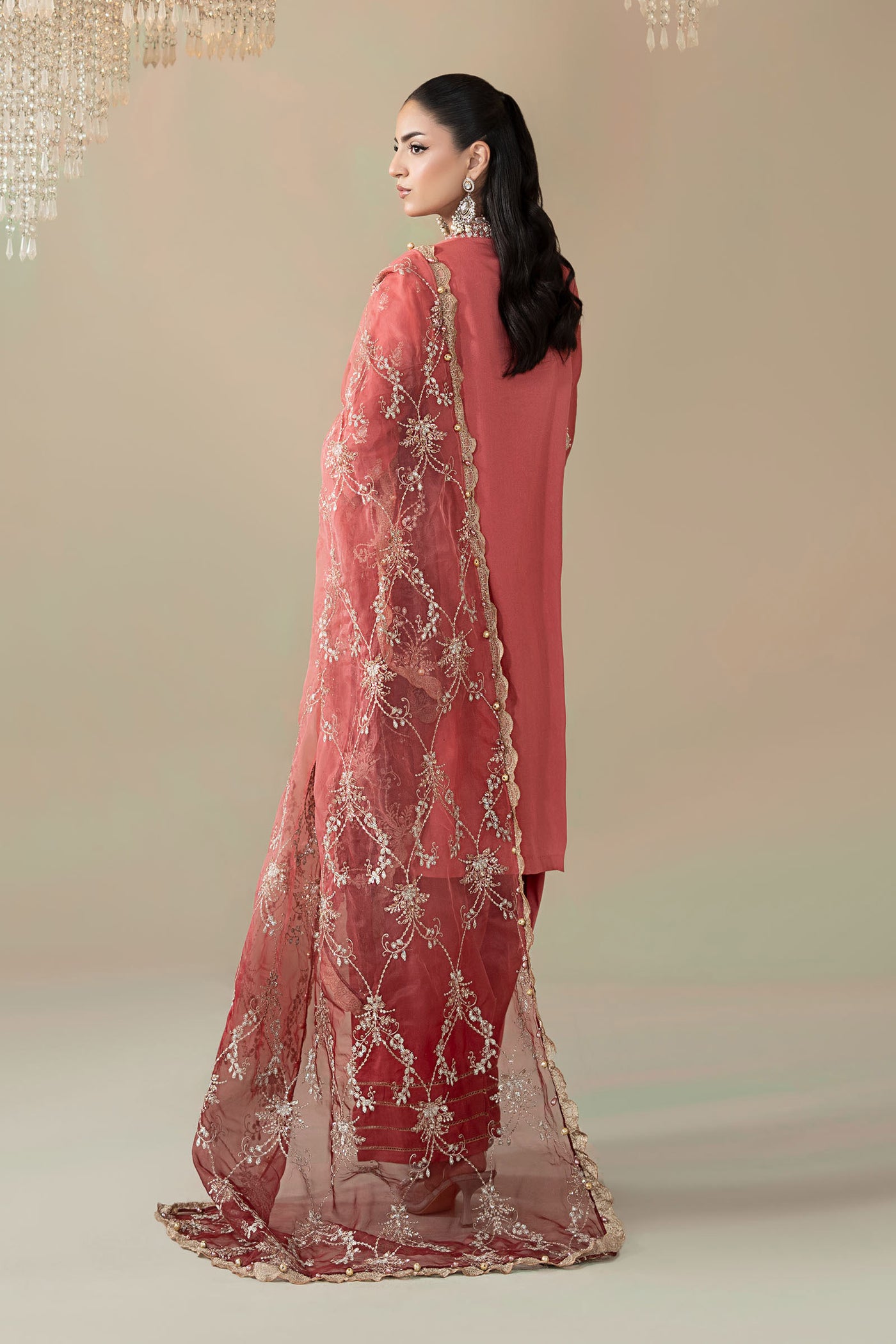 3 Piece Embroidered Cotton Satin Suit | CSS-809