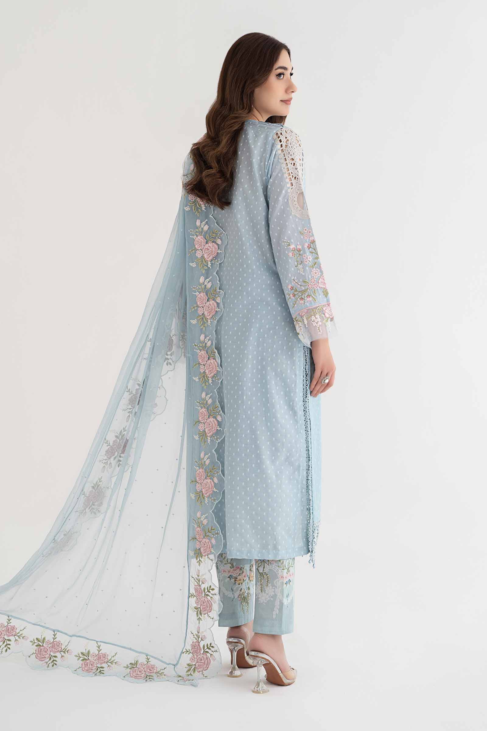 3 Piece Embroidered Broshia Suit | DS-2410-B