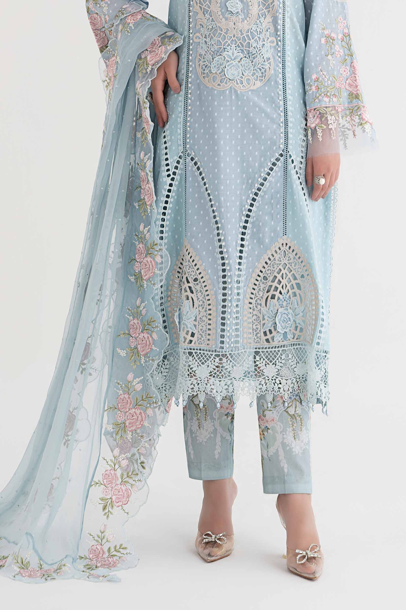3 Piece Embroidered Broshia Suit | DS-2410-B