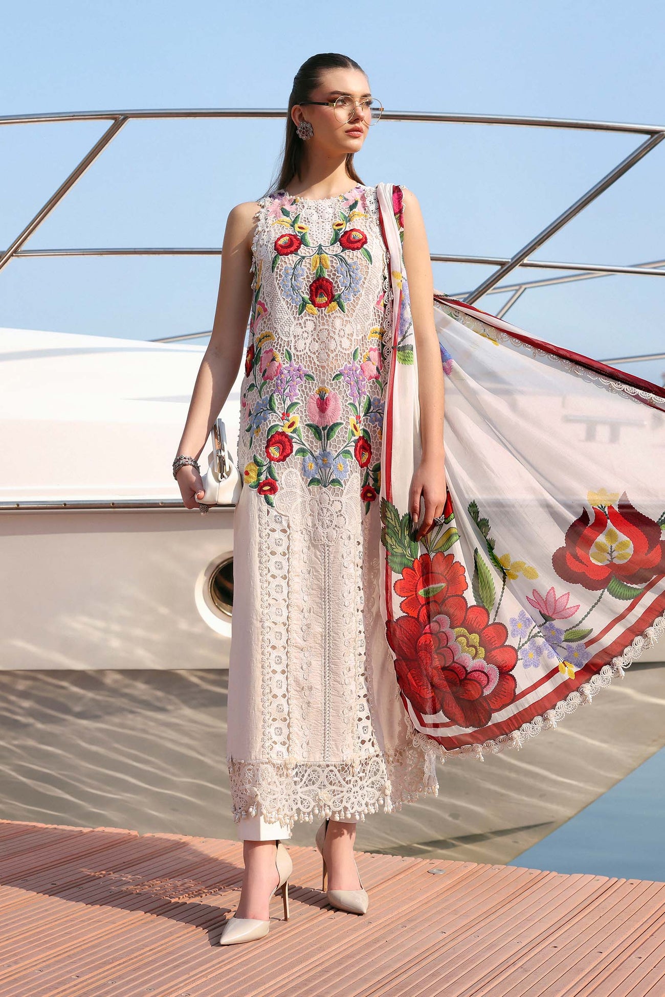 3 Piece Unstitched Embroidered Jacquard Lawn Suit