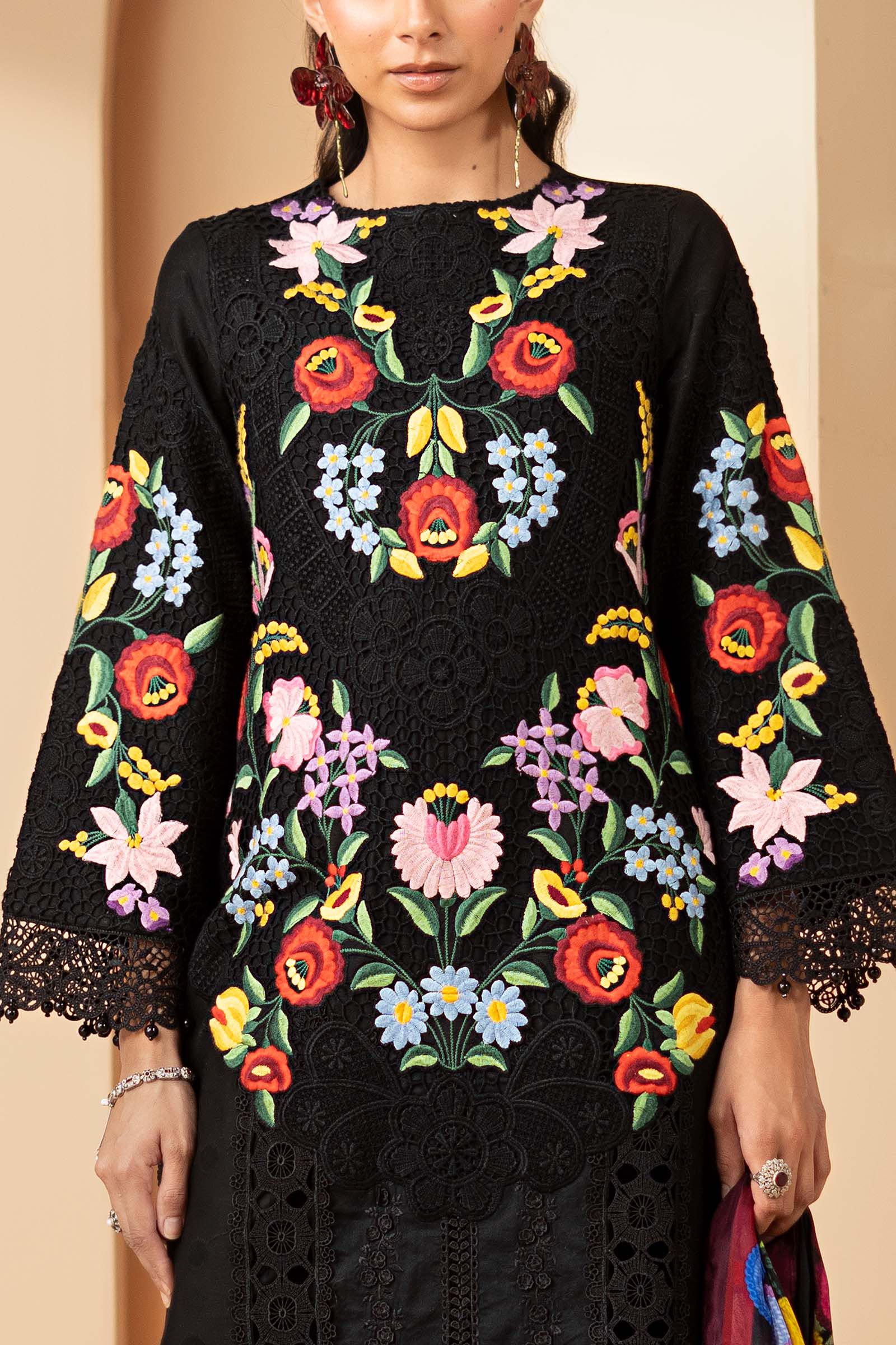 3 Piece Embroidered Jacquard Lawn Suit