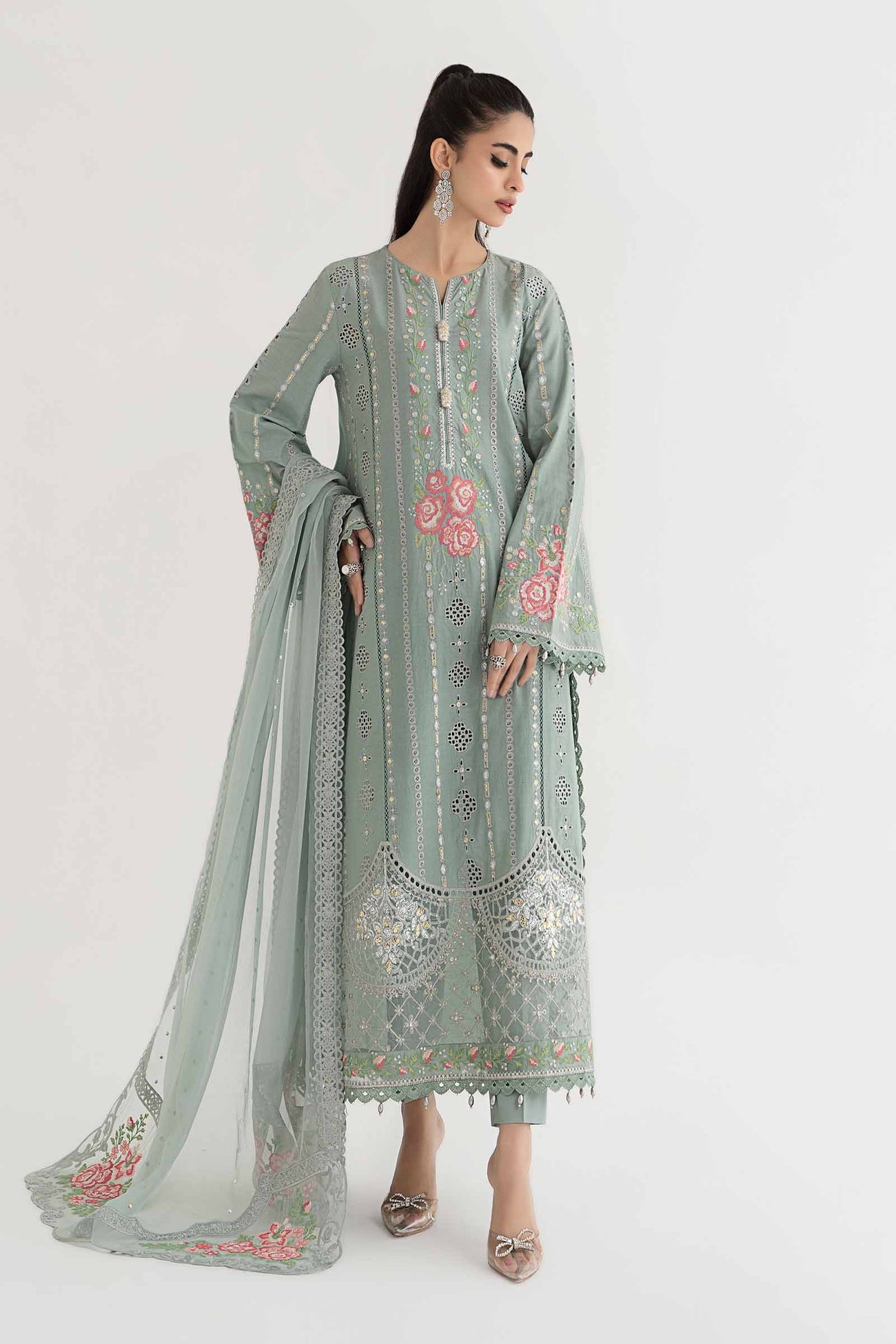3 Piece Embroidered Lawn Suit | DS-2412-B